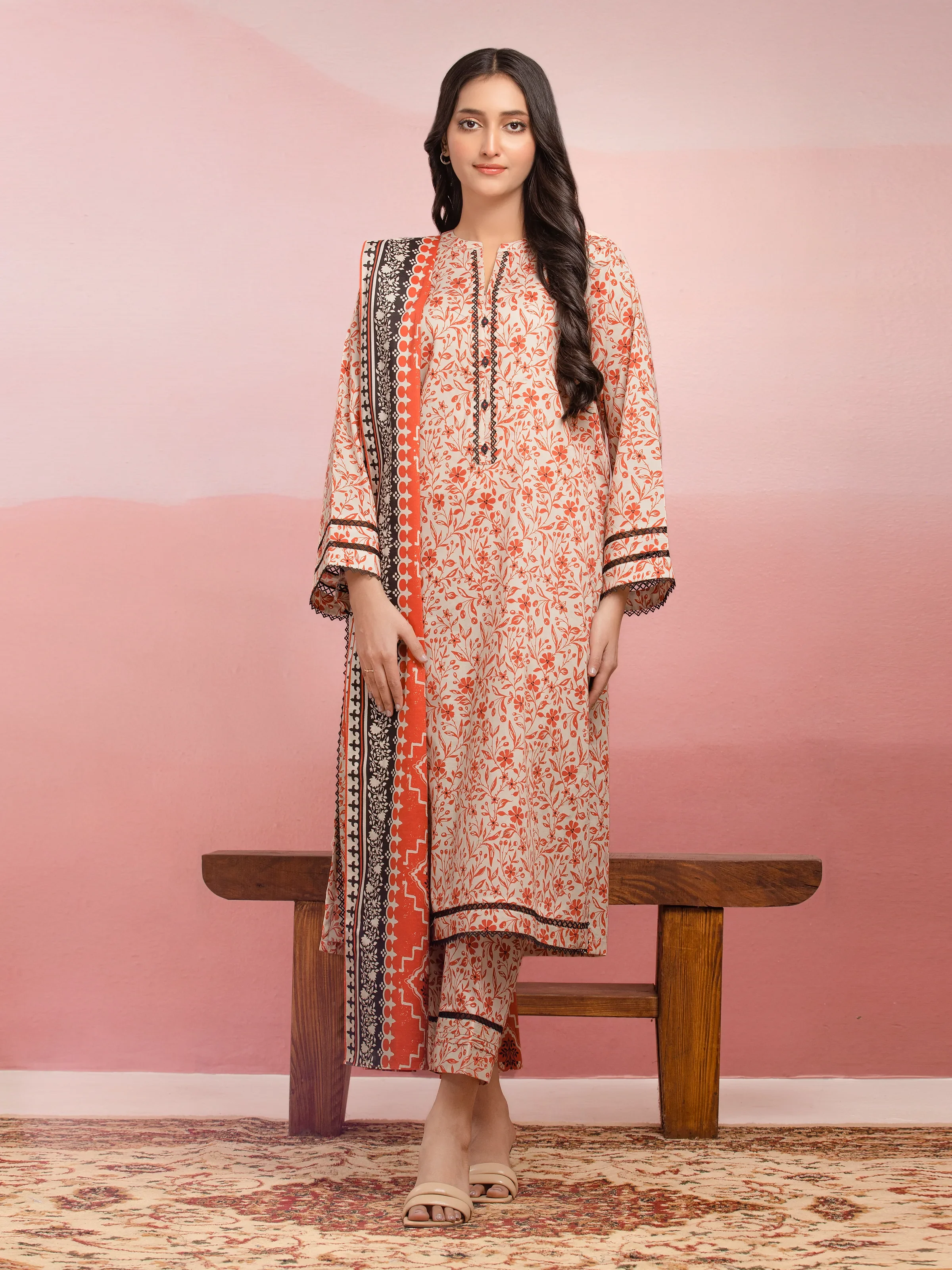 Printed Lawn Suit - EWU5A1-35126-3P