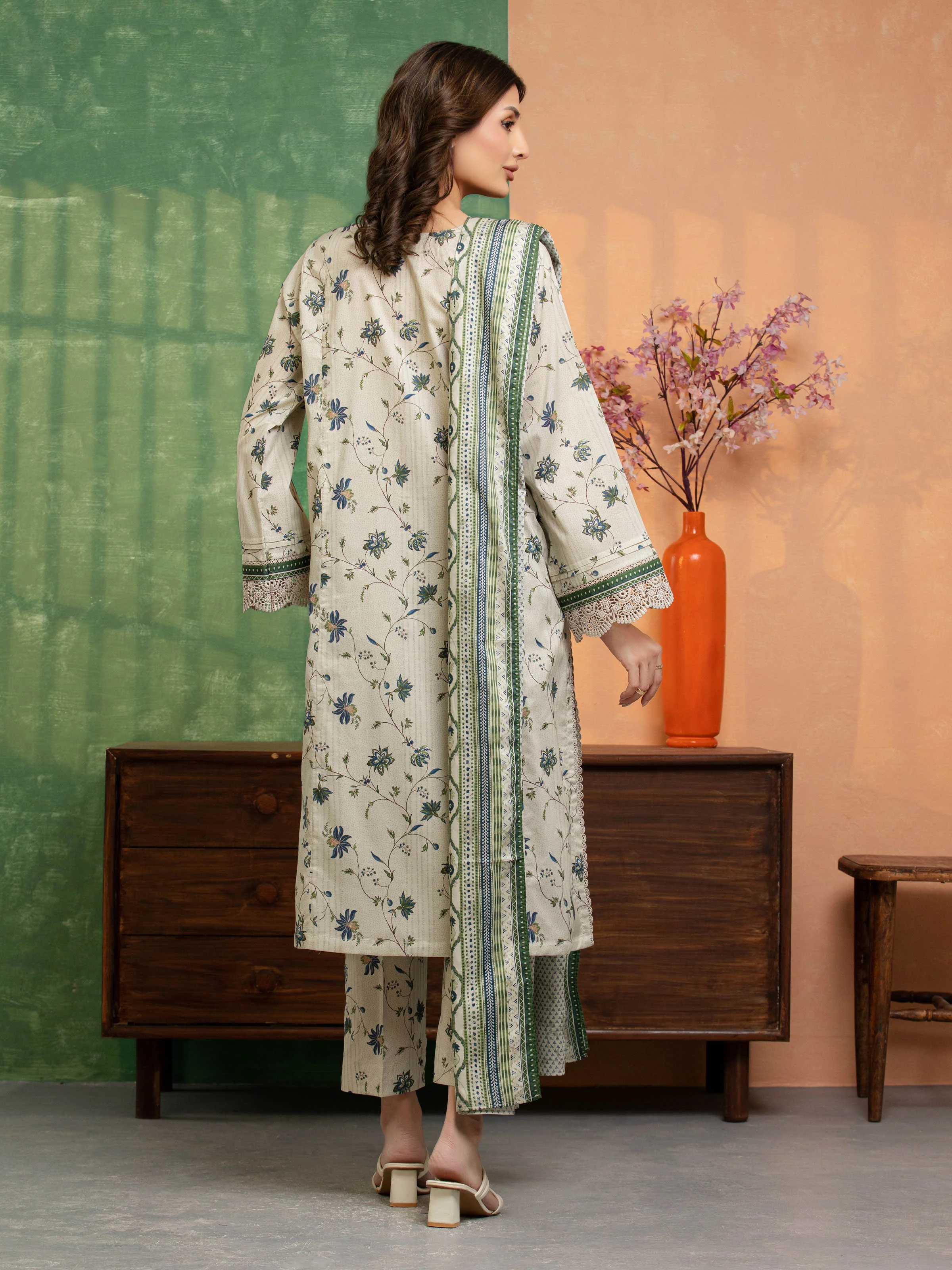 Printed Lawn Suit - EWU5A1-35671-3P - Image 6