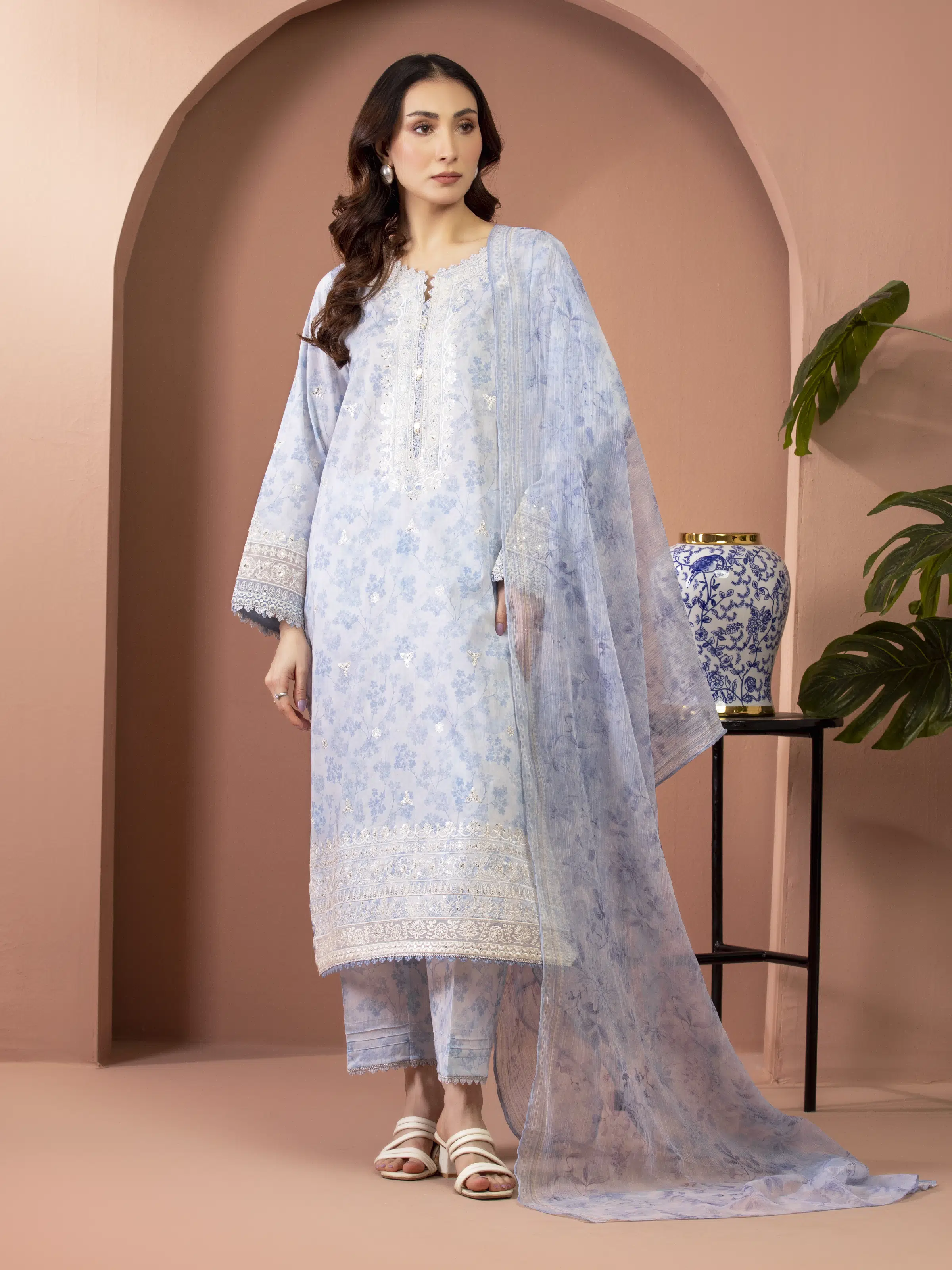 Embroidered Lawn Suit - EWU5V1-31458-3P