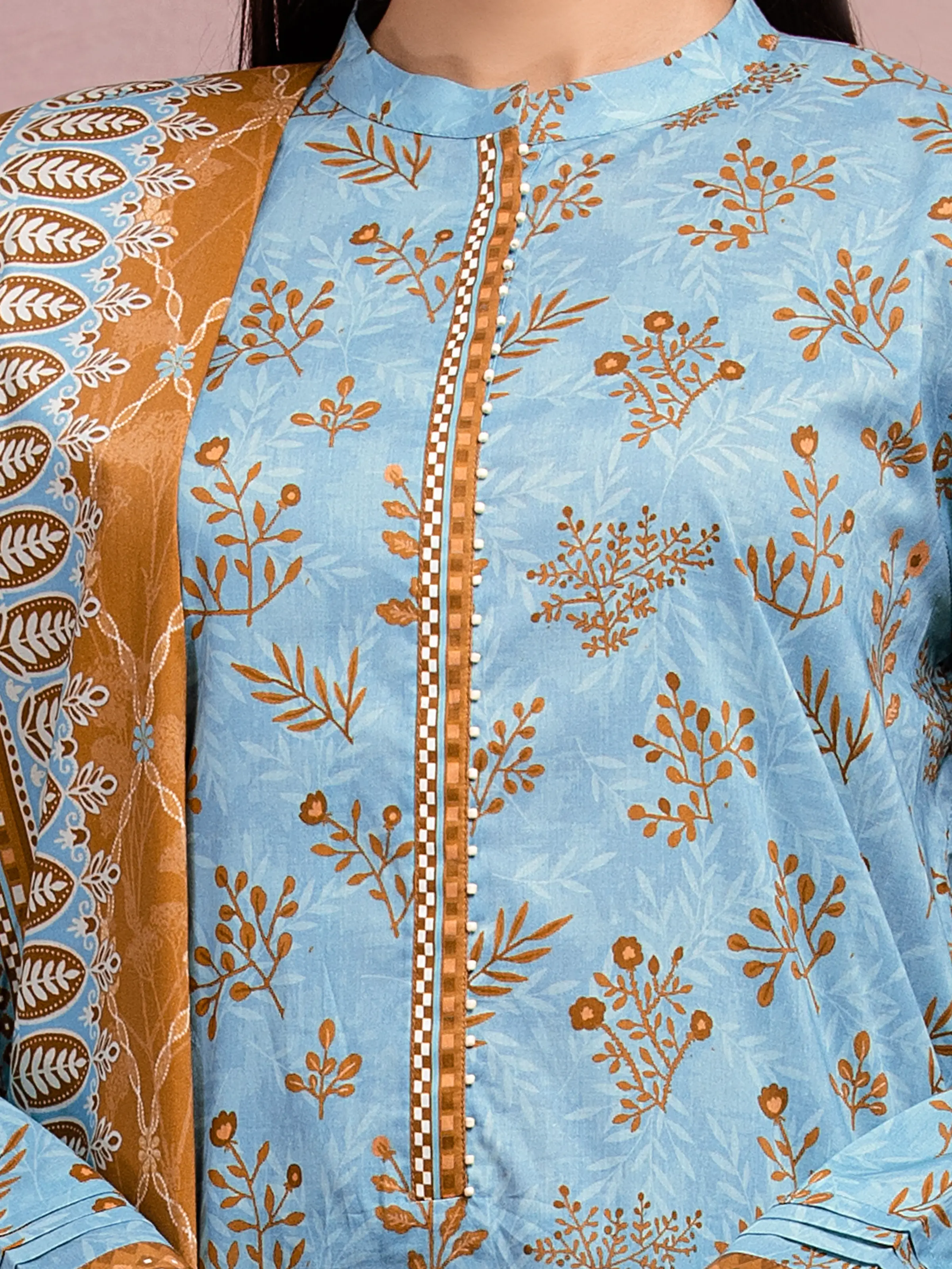 Printed Lawn Suit - EWU5A1-35062-3P - Image 3