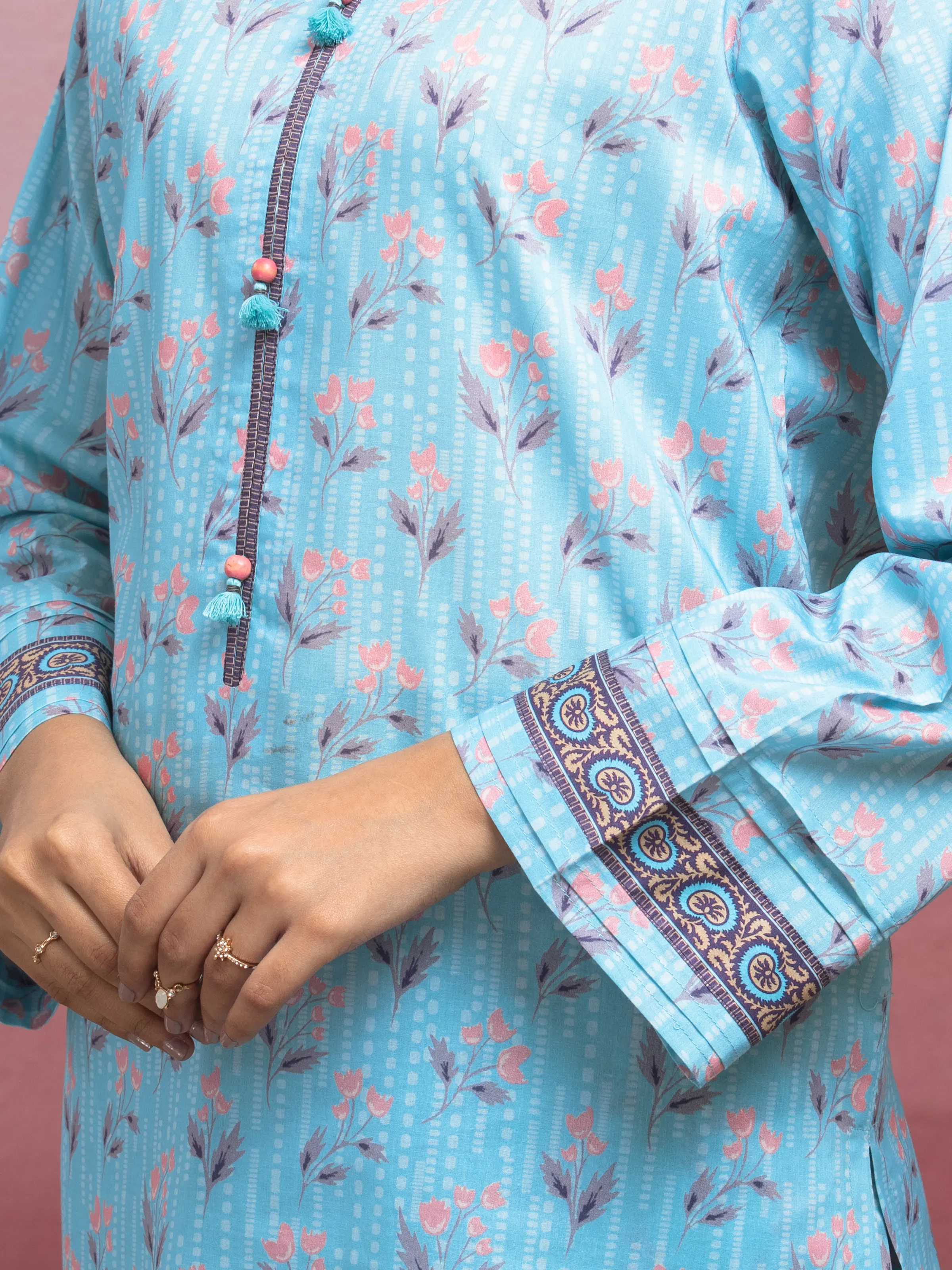 Printed Lawn Suit - EWU5A1-35064-3P - Image 4