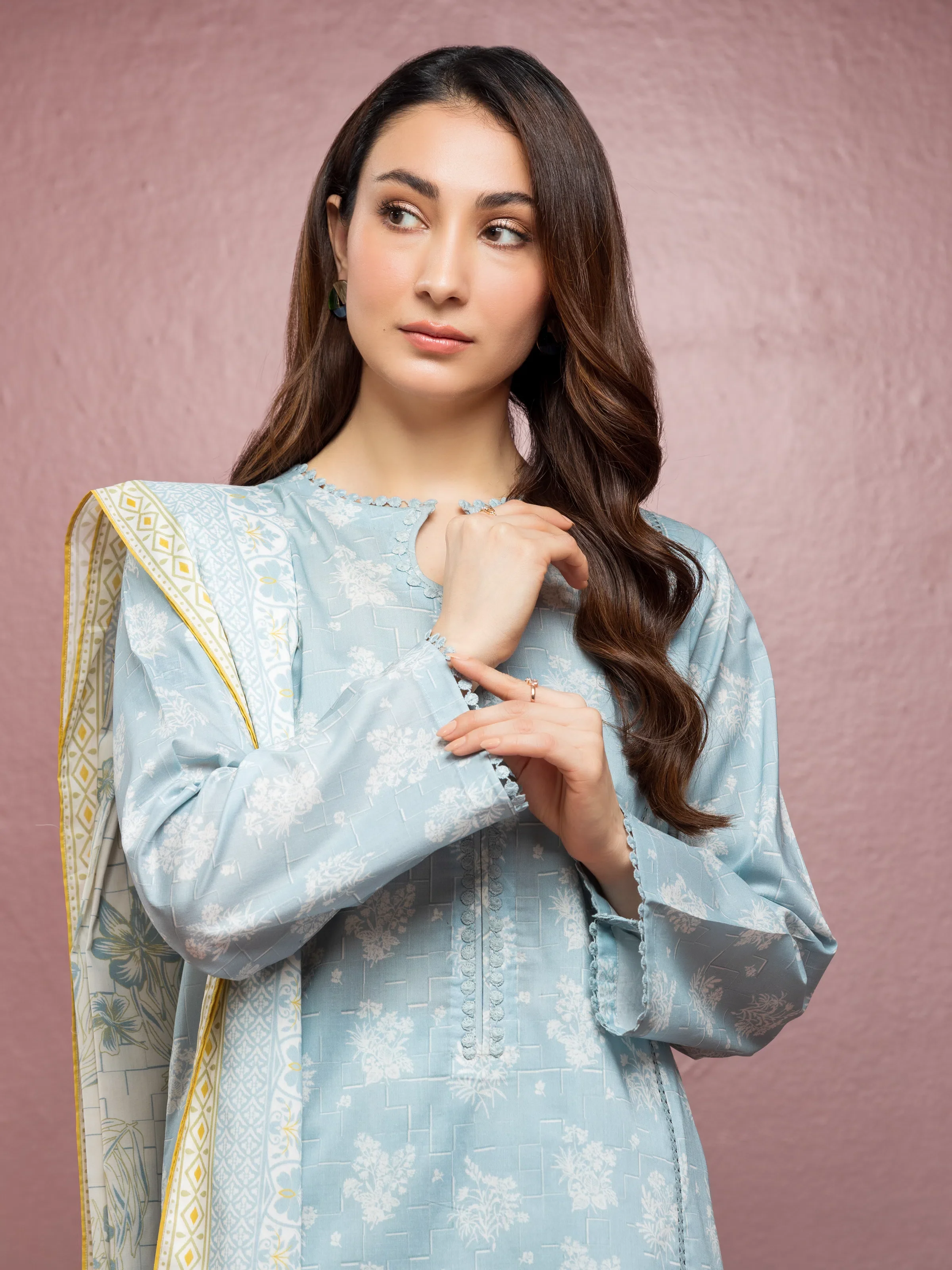 Printed Lawn Suit - EWU5A1-35094-3P - Image 4