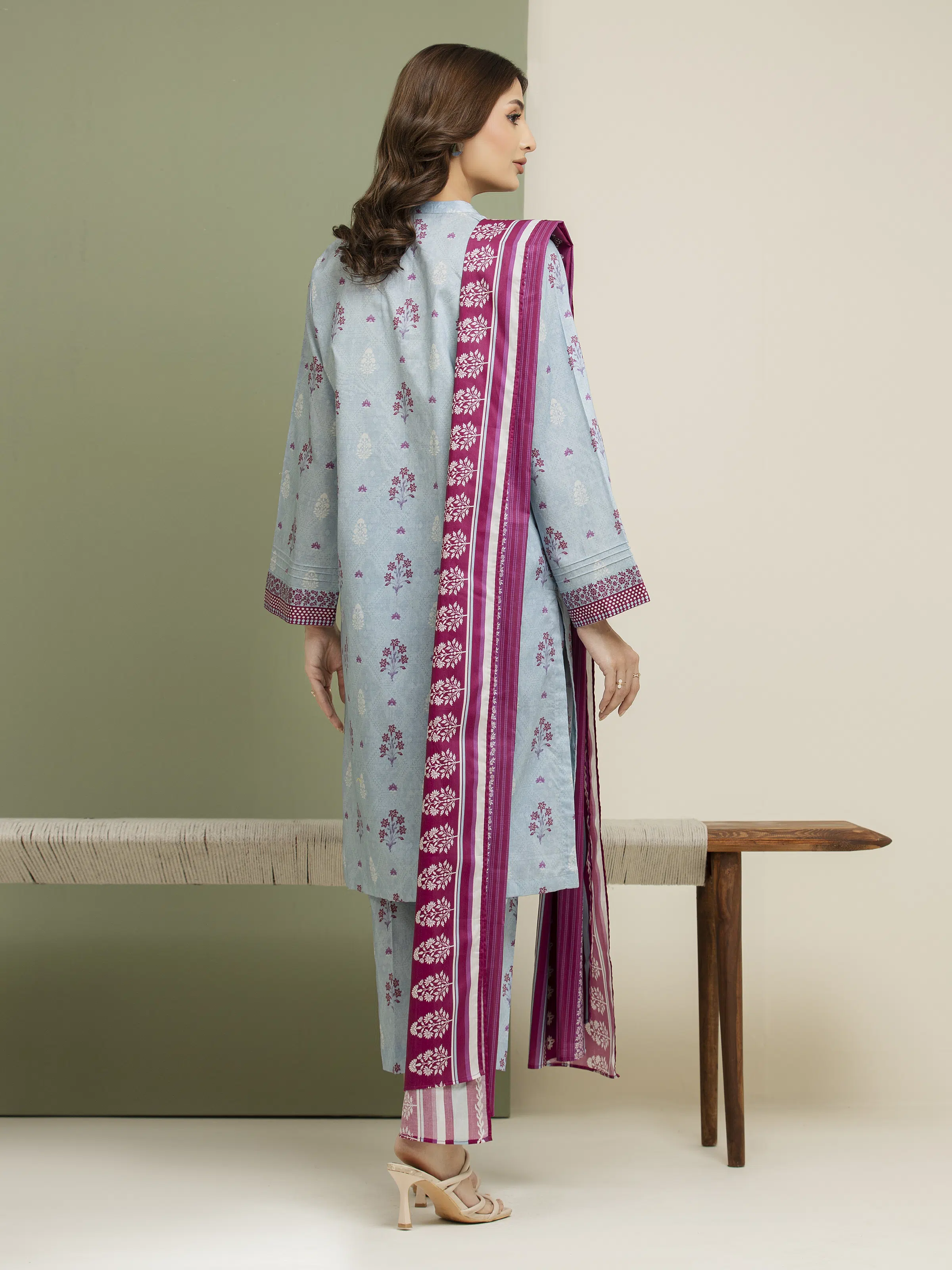 Printed Lawn Suit - EWU5A1-35151-3P - Image 2