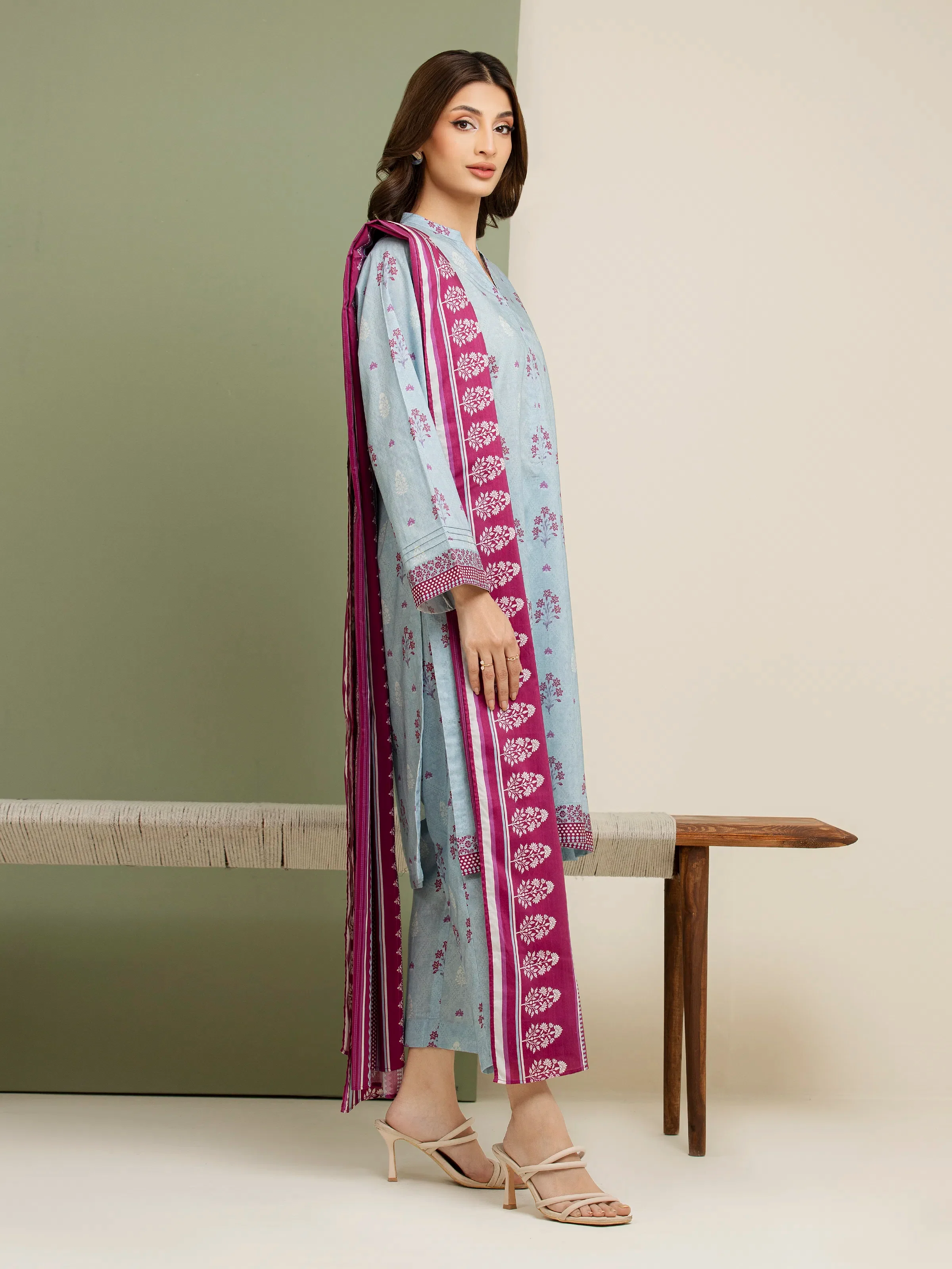 Printed Lawn Suit - EWU5A1-35151-3P - Image 3