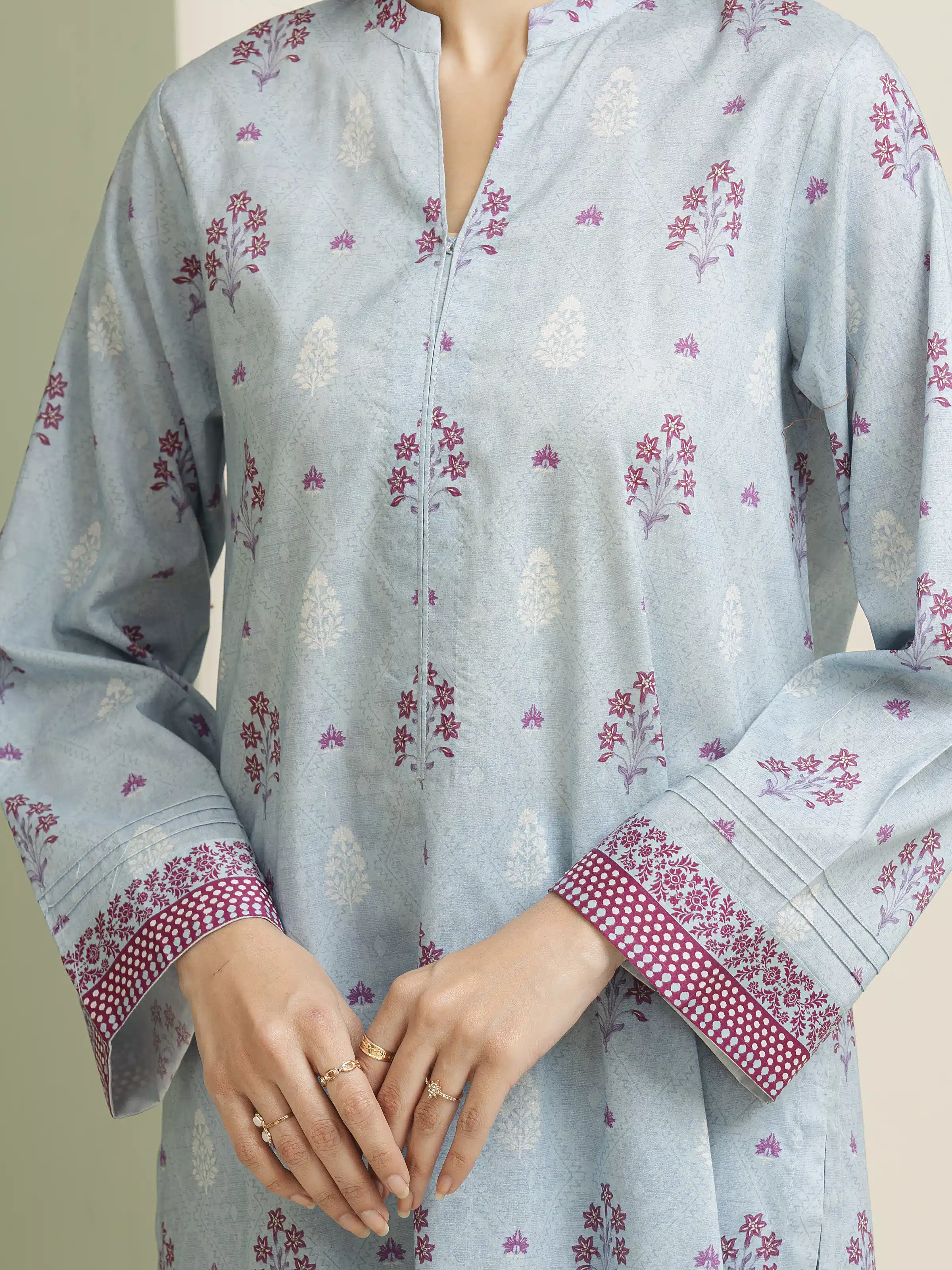 Printed Lawn Suit - EWU5A1-35151-3P - Image 4