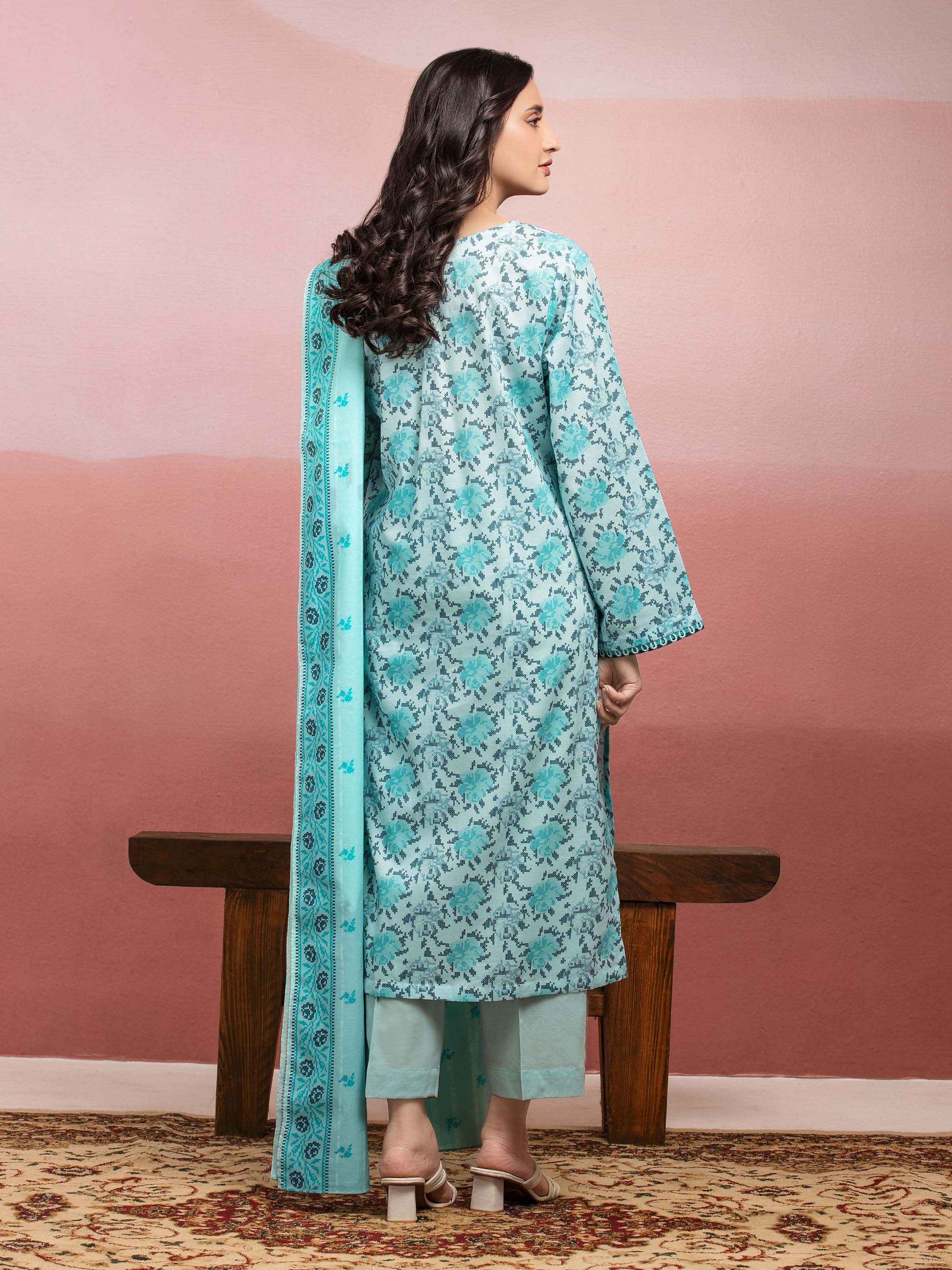 Printed Lawn Suit - EWU5A1-35229-3P - Image 2