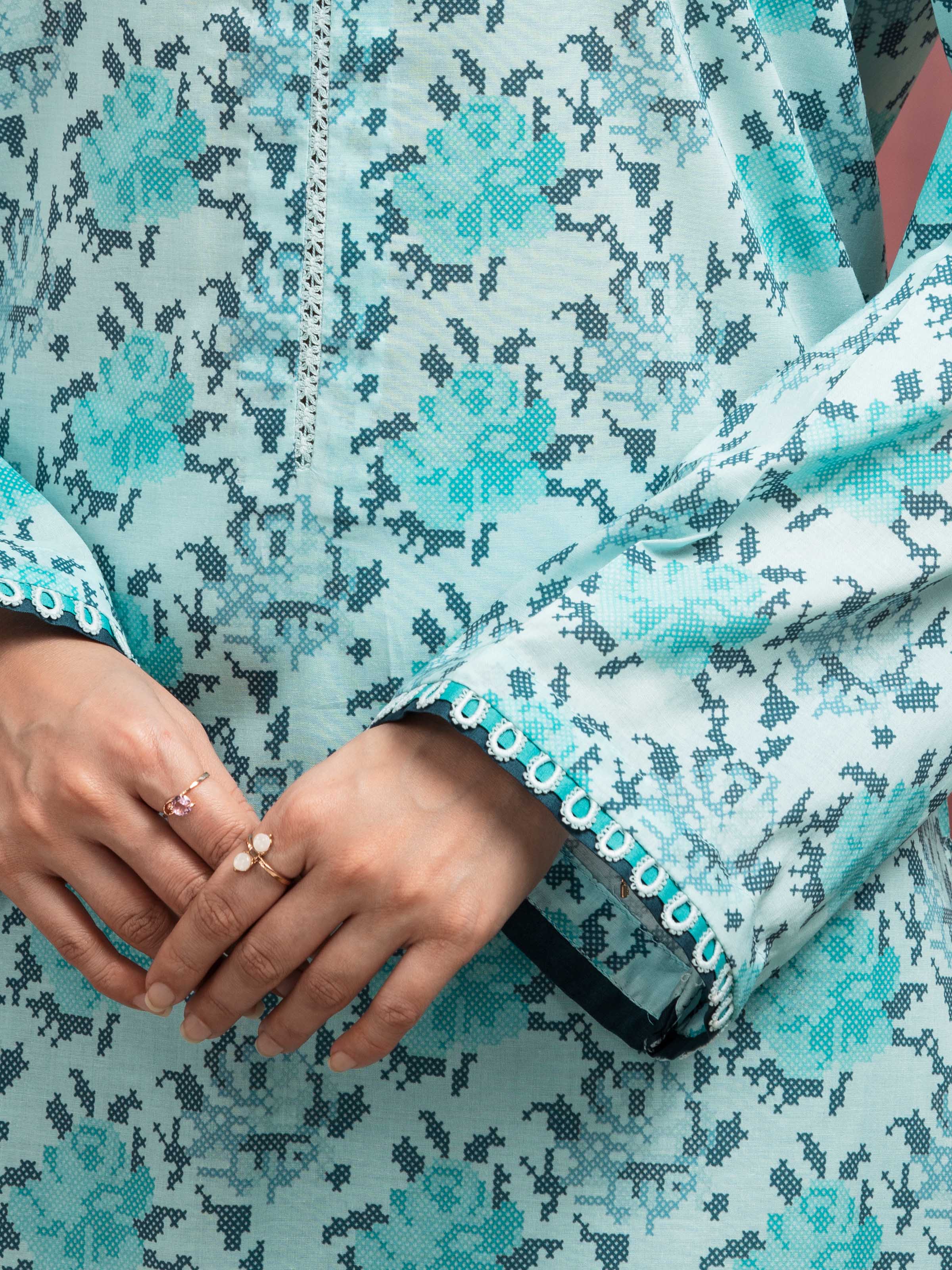 Printed Lawn Suit - EWU5A1-35229-3P - Image 6