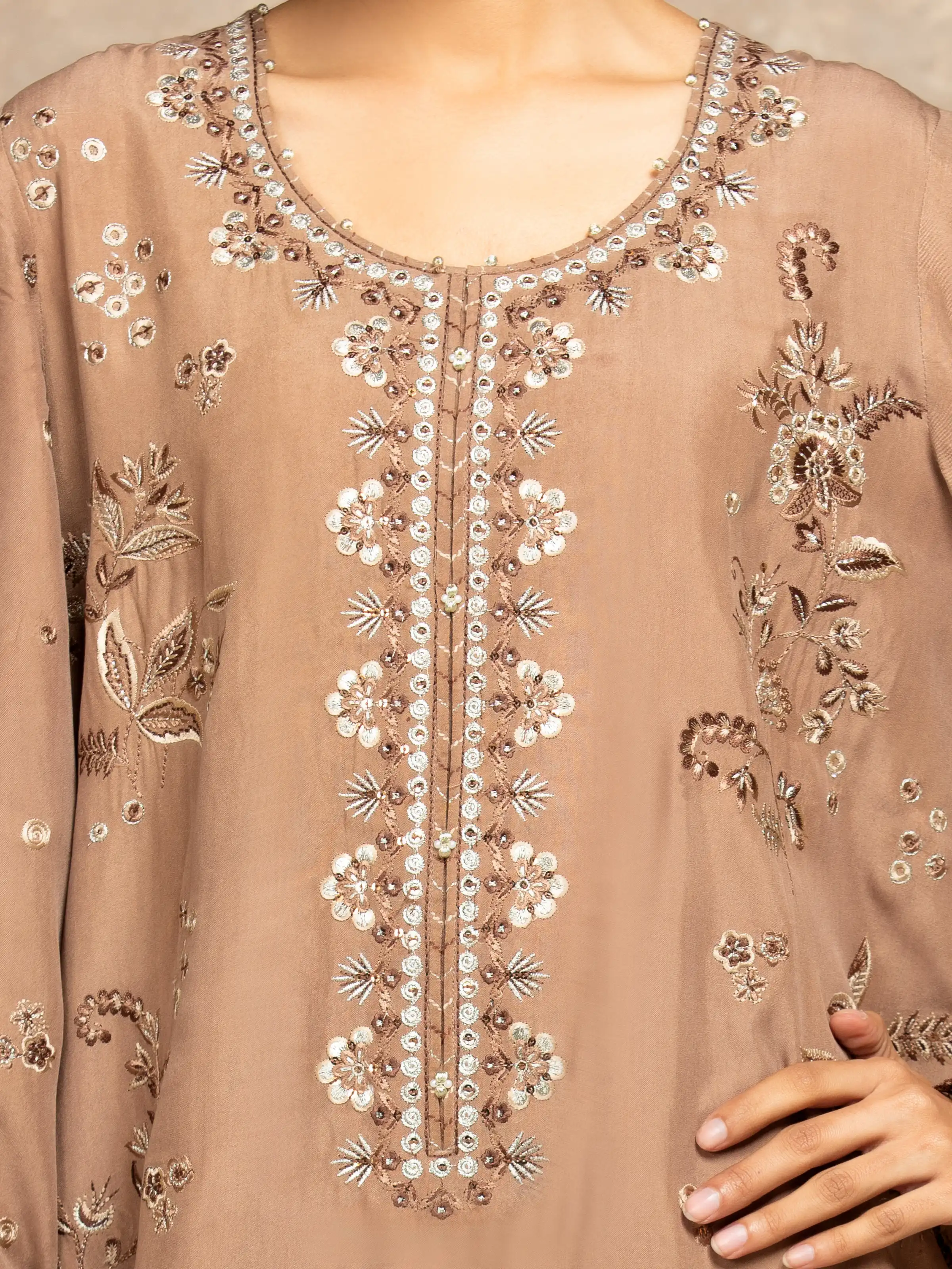 Embroidered Viscose Suit - EWU5V19-32049-3P - Image 4