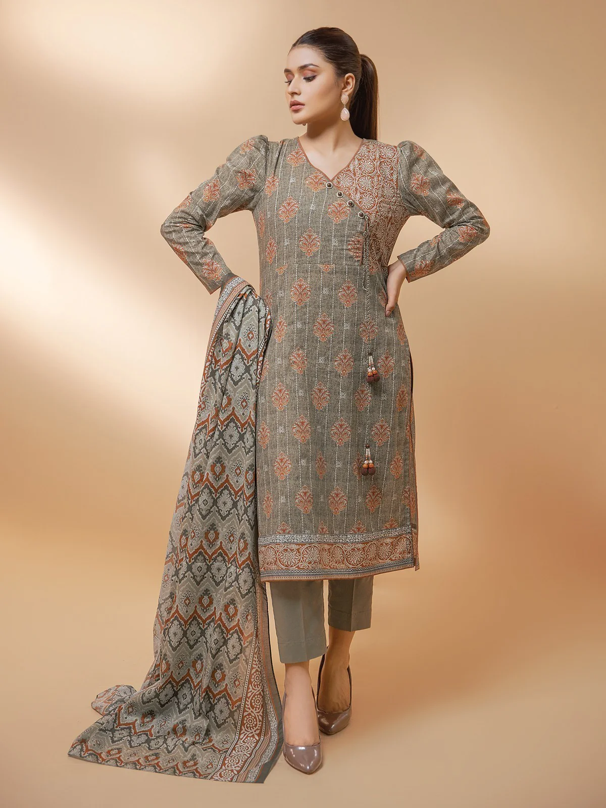 Printed Cambric Suit - EWU21A7-21223