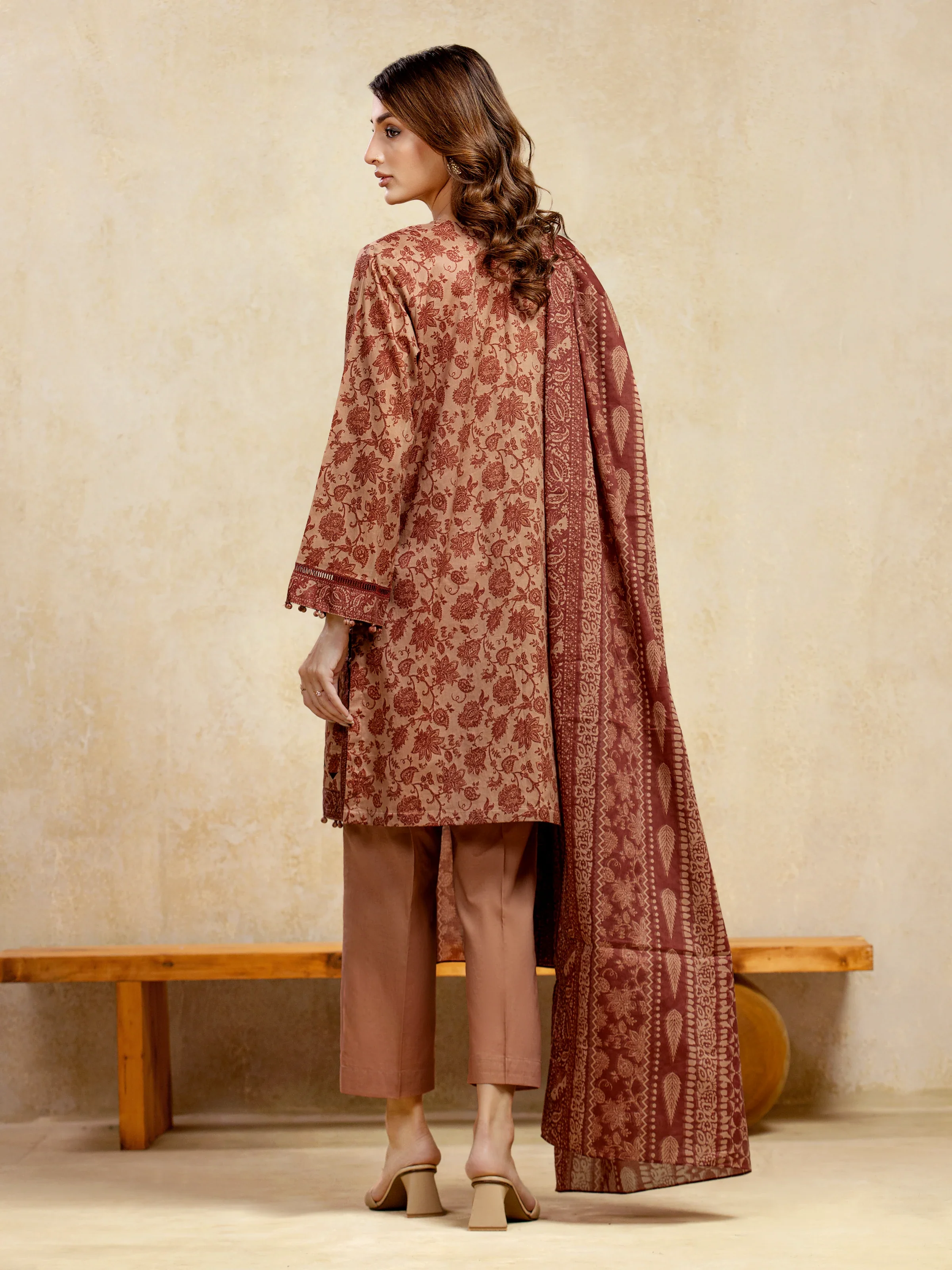 Printed Khaddar Suit - EWU5A3-35986-3P - Image 6