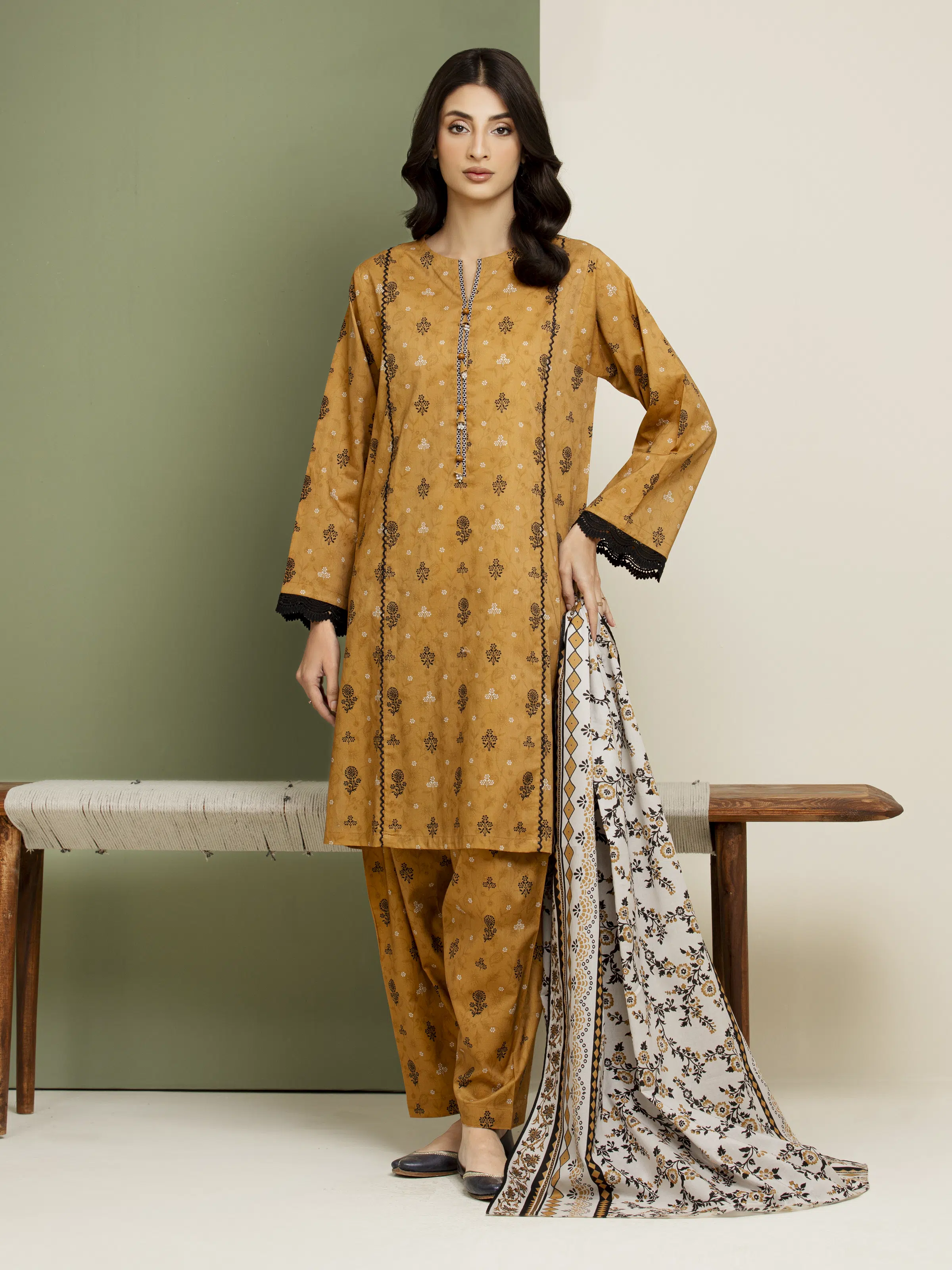 Printed Lawn Suit - EWU5A1-35174-3P