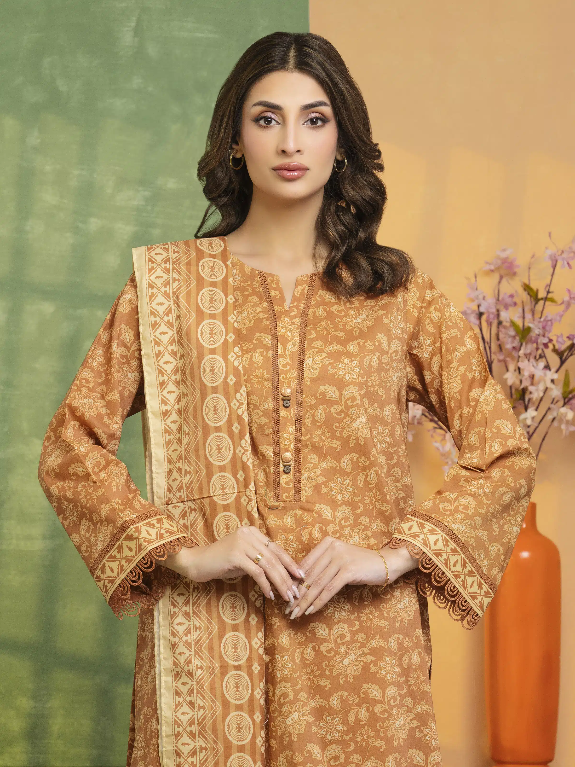 Printed Lawn Suit - EWU5A1-35199-3P - Image 2