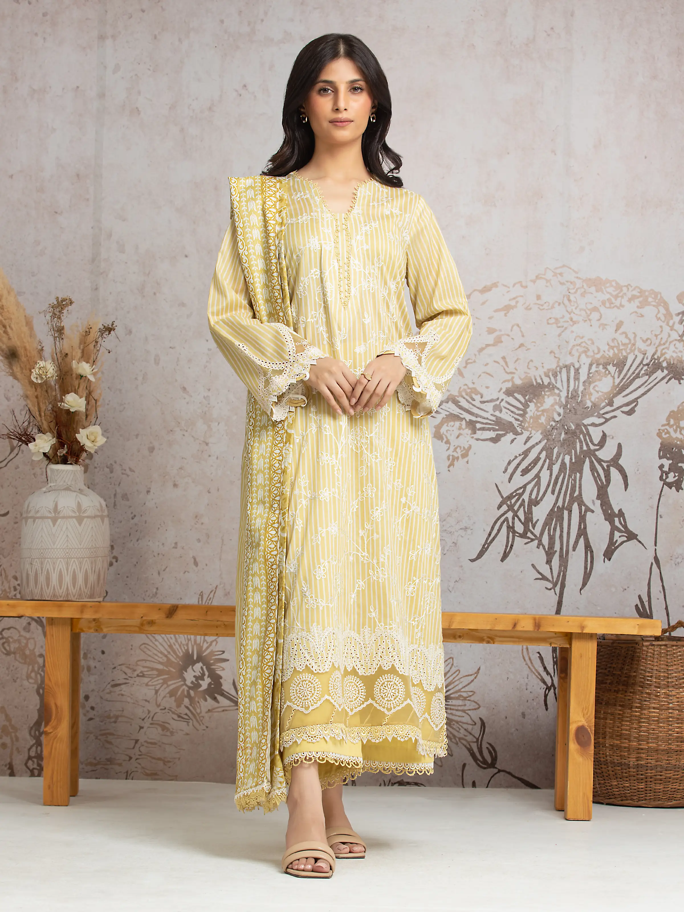 Embroidered Cambric Suit - EWU24V2-30026-3P