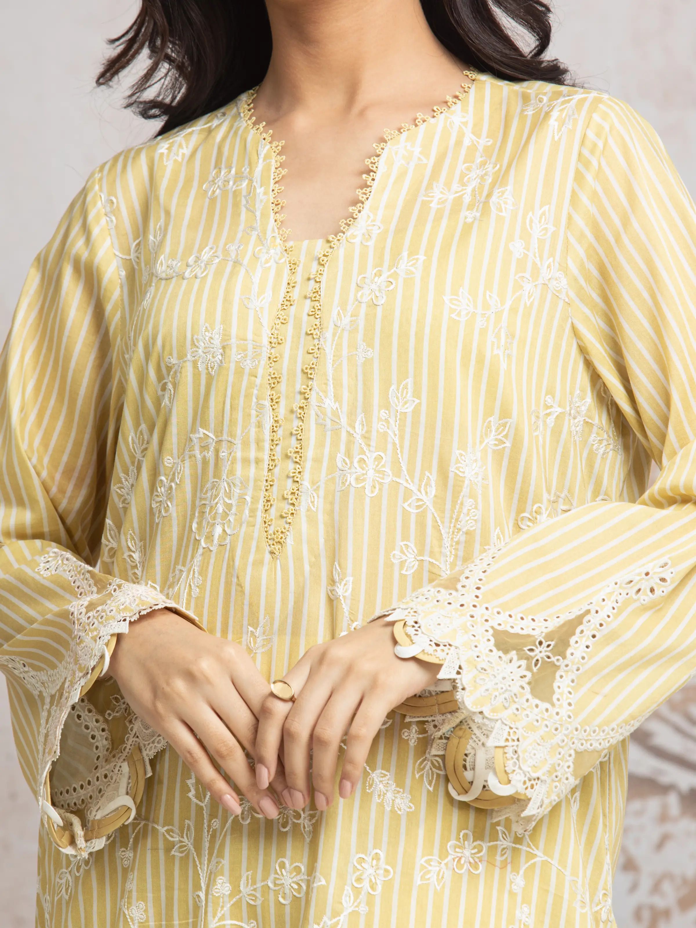 Embroidered Cambric Suit - EWU24V2-30026-3P - Image 3