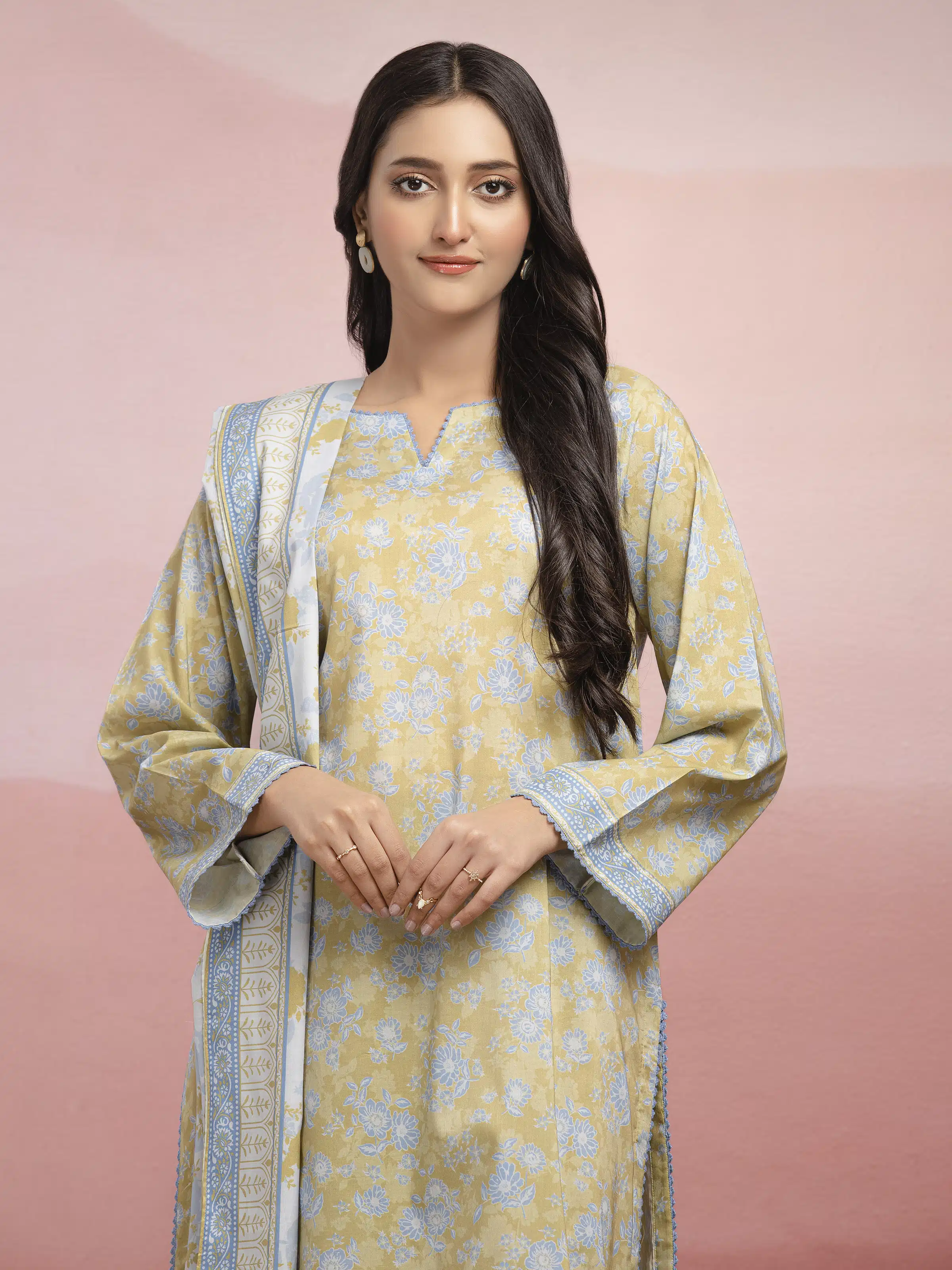Printed Lawn Suit - EWU5A1-35101-3P - Image 4