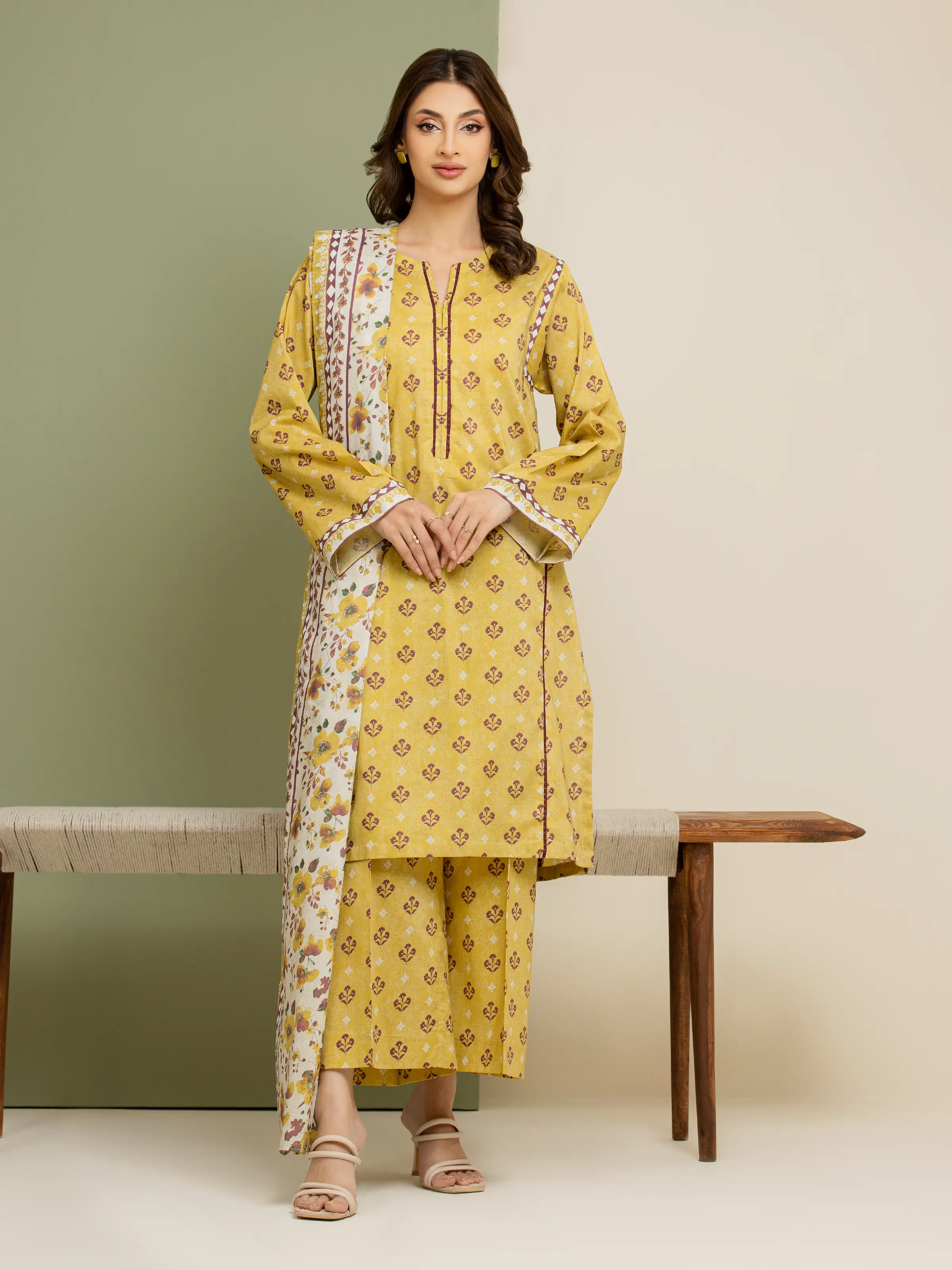 Printed Lawn Suit - EWU5A1-35149-3P