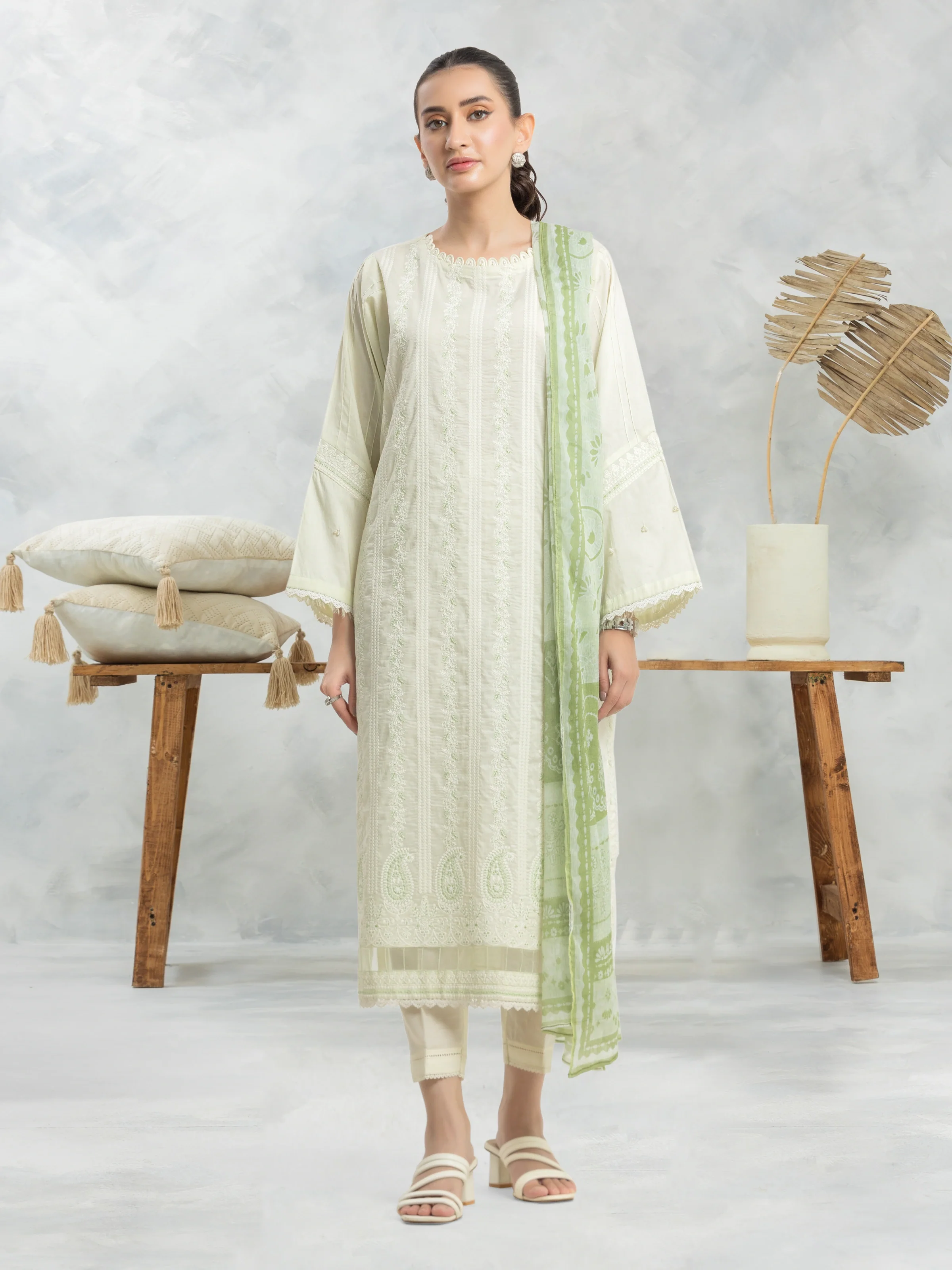 Embroidered Cambric Suit - EWU24V2-28625-3P