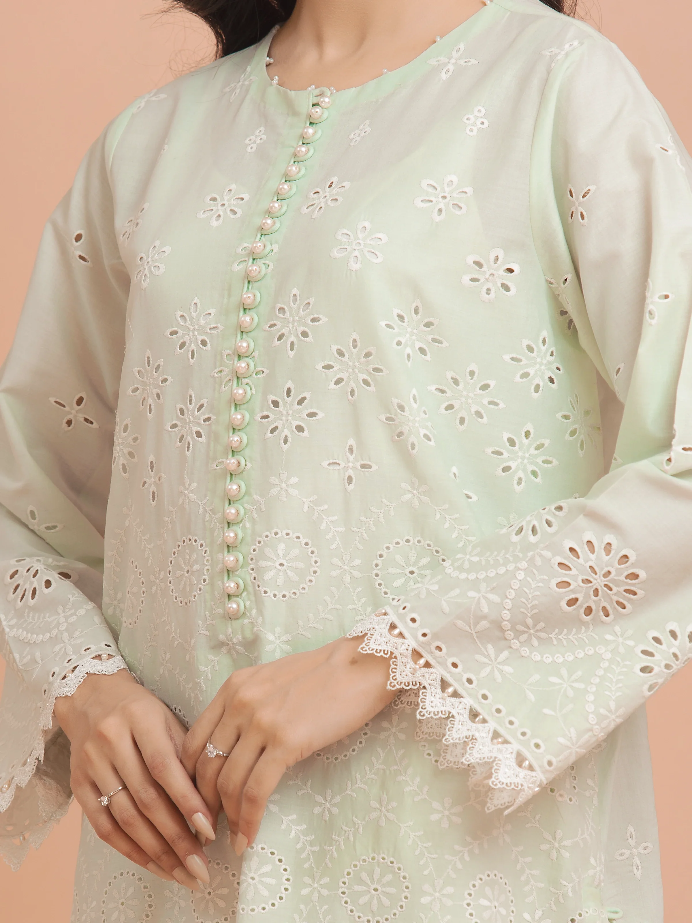 Embroidered Cambric Suit - EWU24V2-30387-3P - Image 3