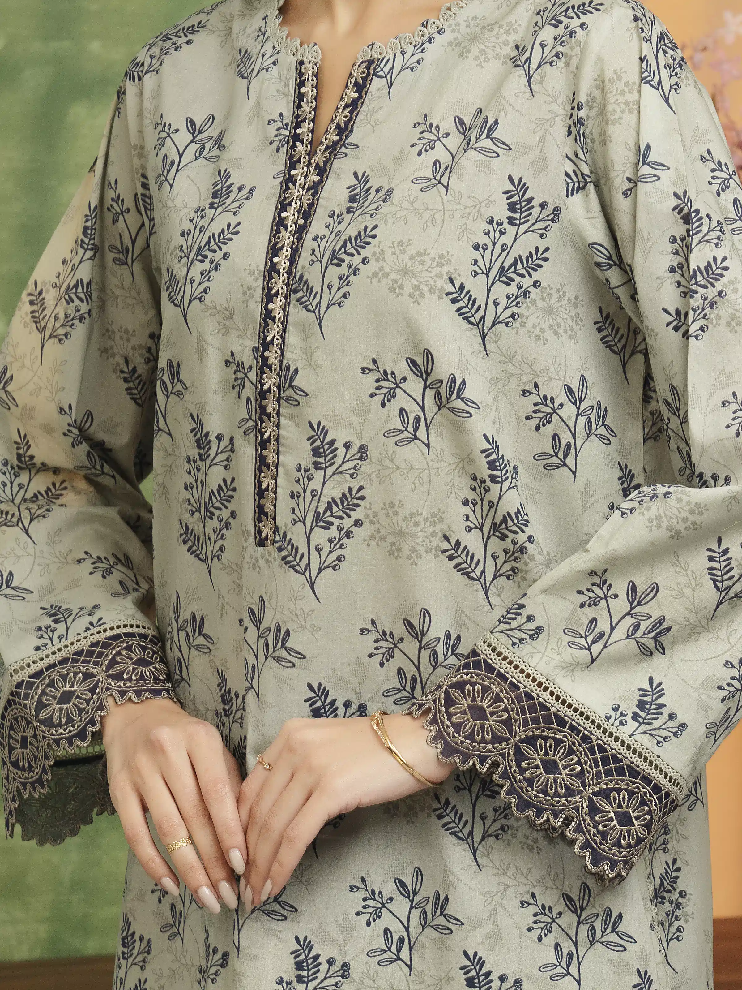 Embroidered Lawn Shirt Trouser - EWU5V1-31460ST - Image 3
