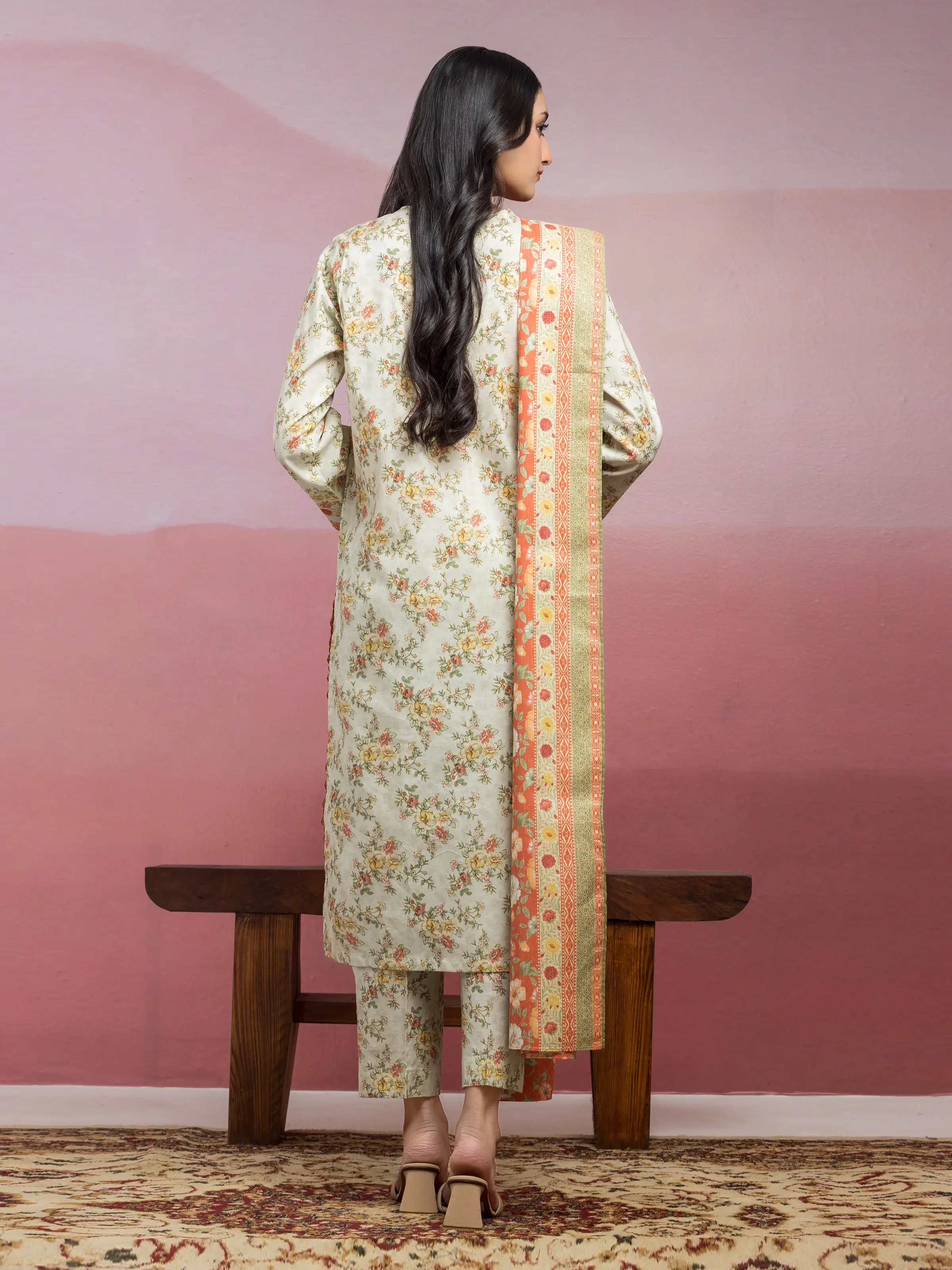 Printed Lawn Suit - EWU5A1-35044-3P - Image 2