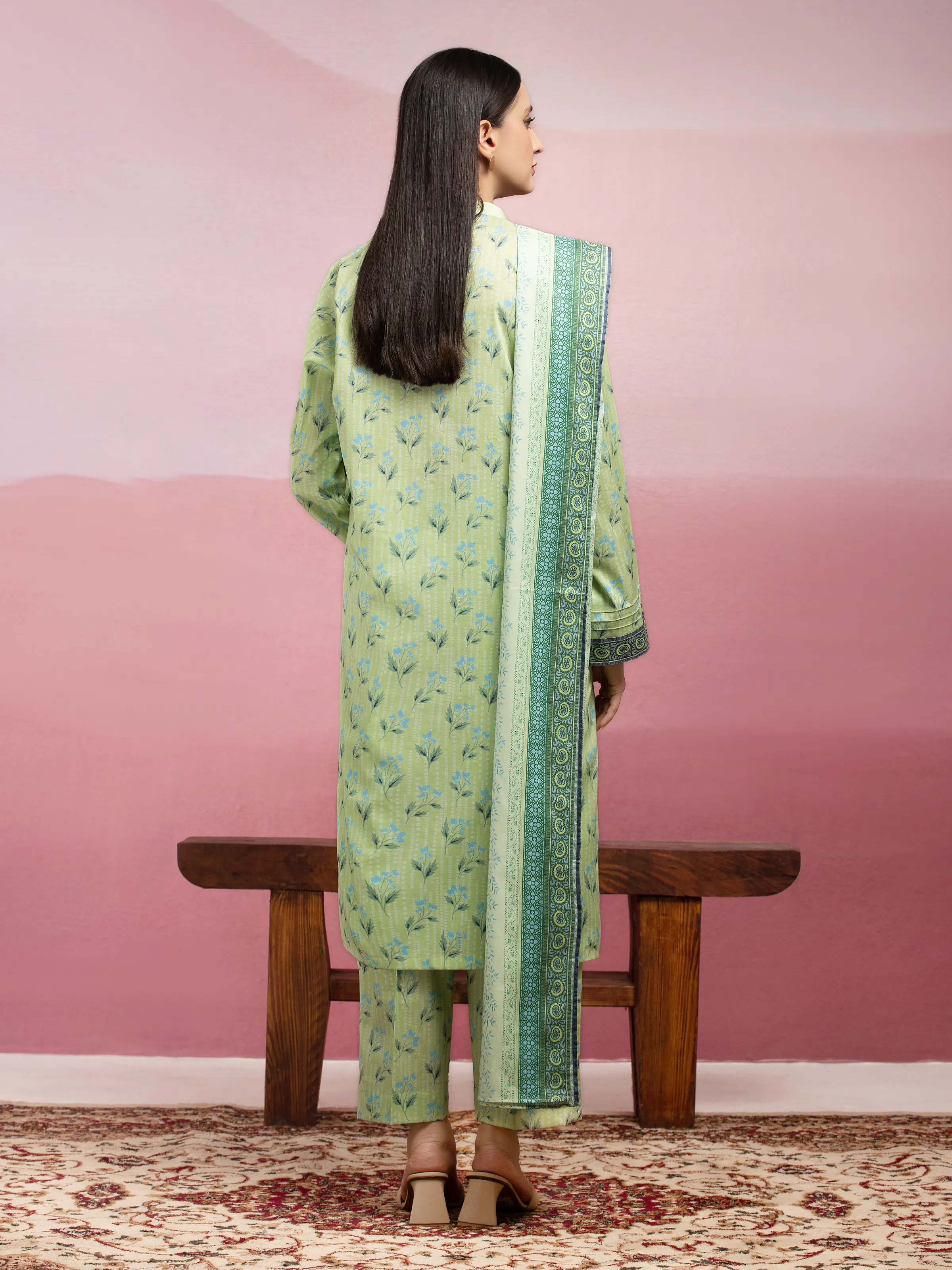 Printed Lawn Suit - EWU5A1-35070-3P - Image 2