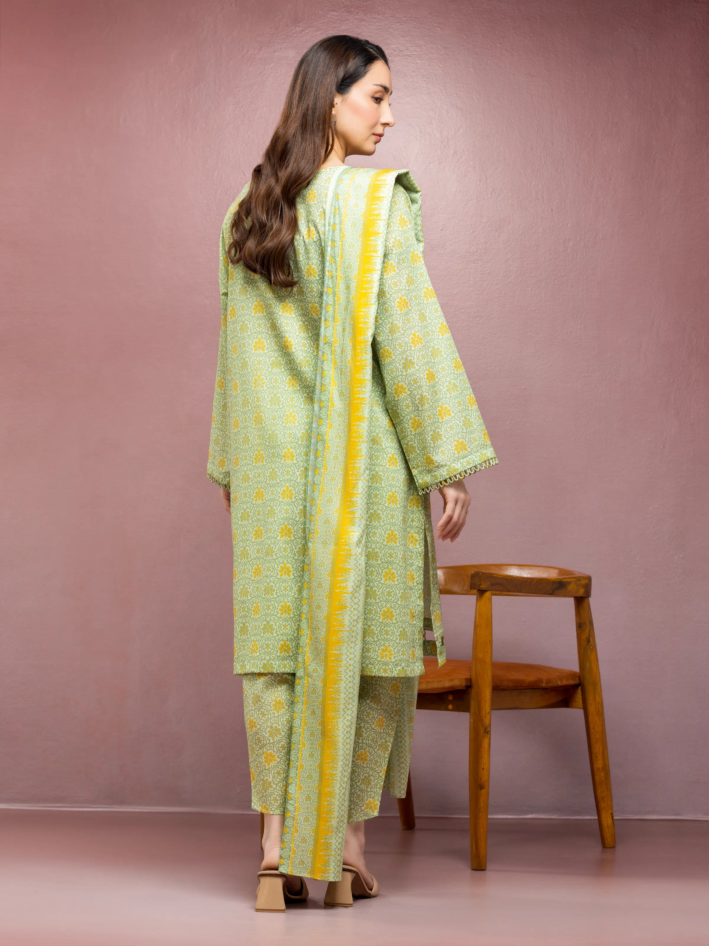 Printed Lawn Suit - EWU5A1-35114-3P - Image 2