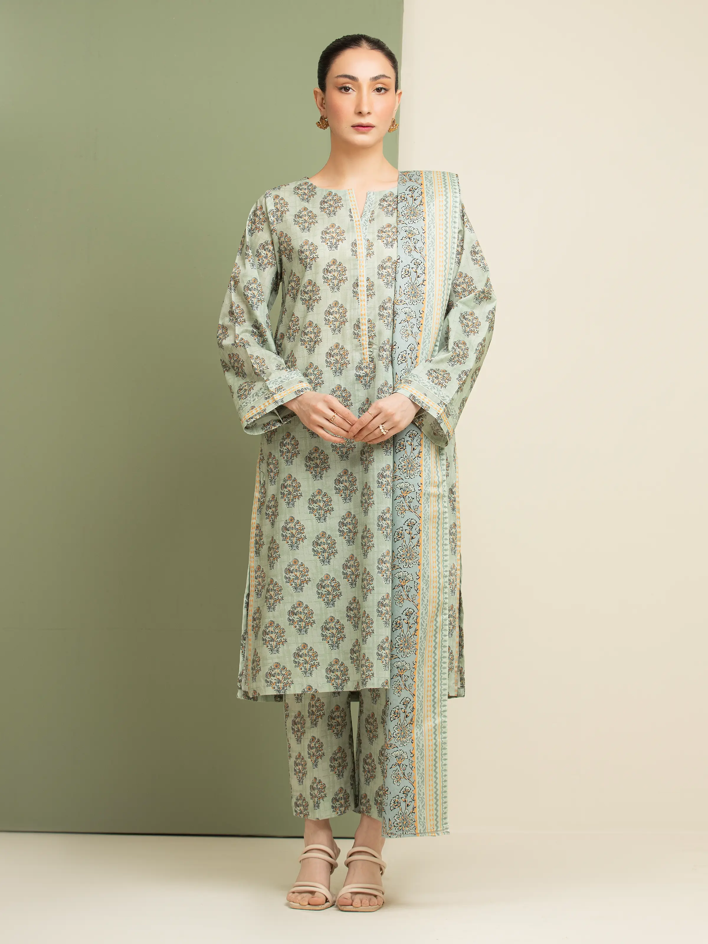 Printed Lawn Suit - EWU5A1-35120-3P