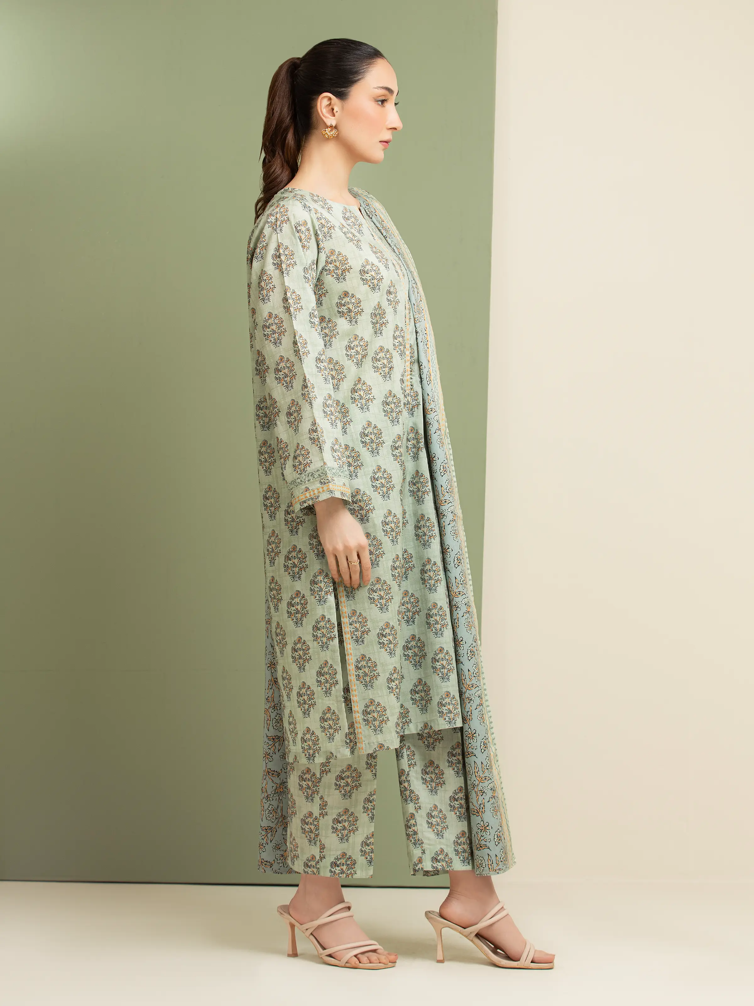 Printed Lawn Suit - EWU5A1-35120-3P - Image 3
