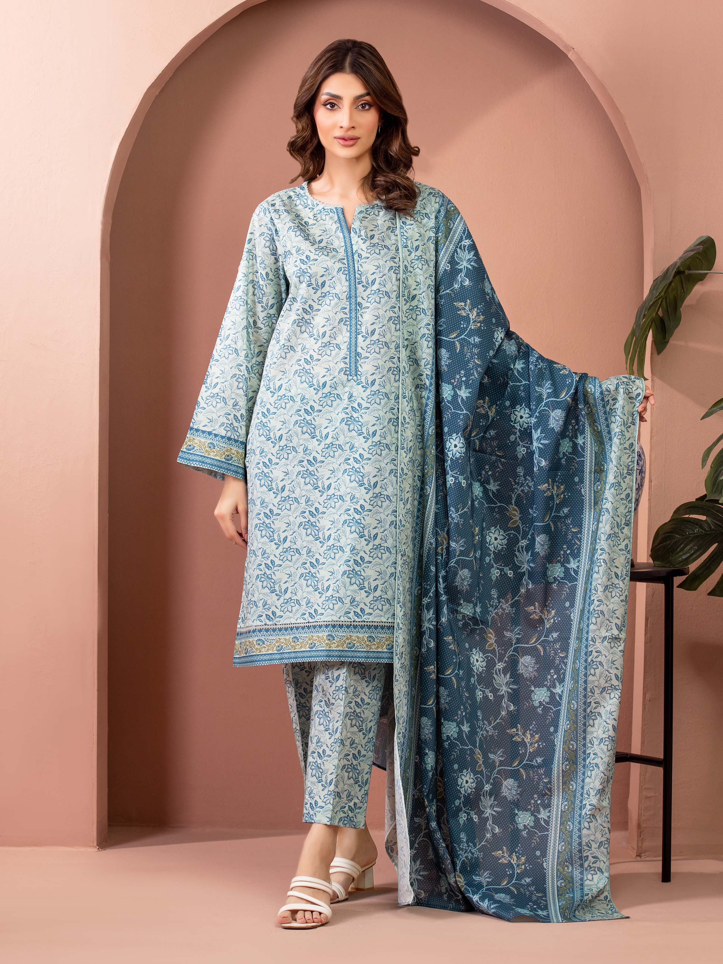 Printed Lawn Suit - EWU5A1-35123-3P