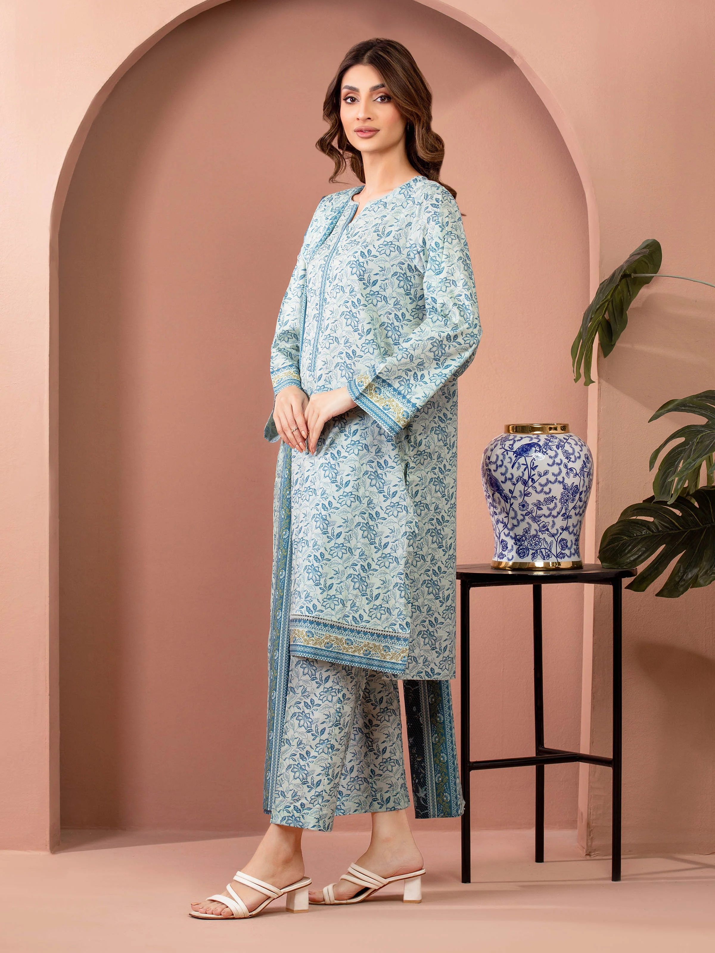 Printed Lawn Suit - EWU5A1-35123-3P - Image 5