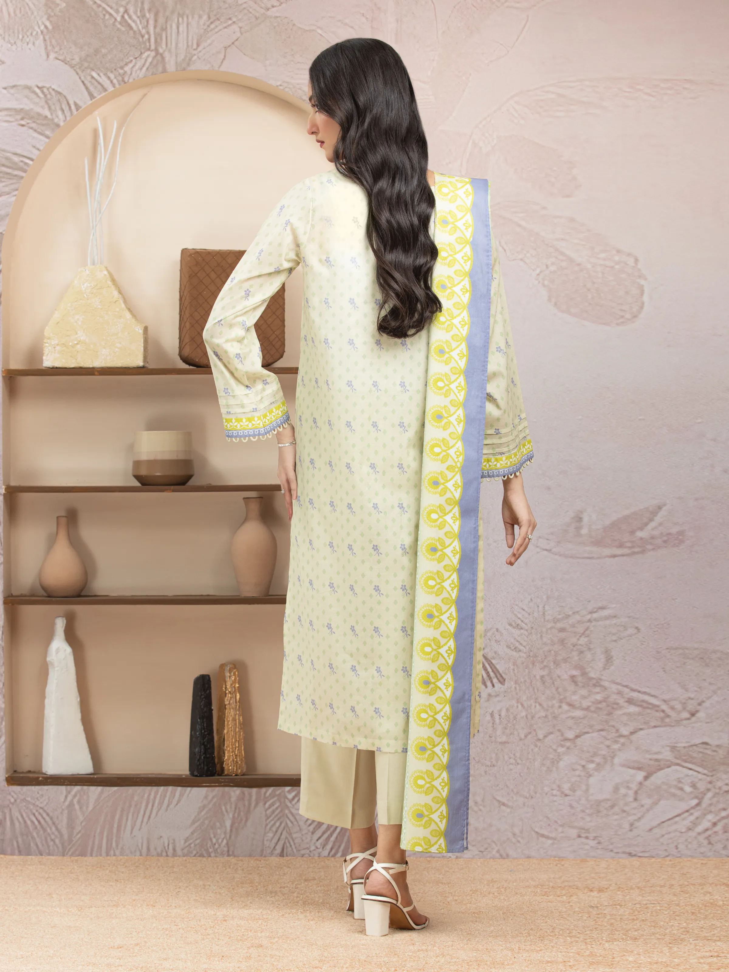 Printed Lawn Suit - EWU5A1-35223-3P - Image 2