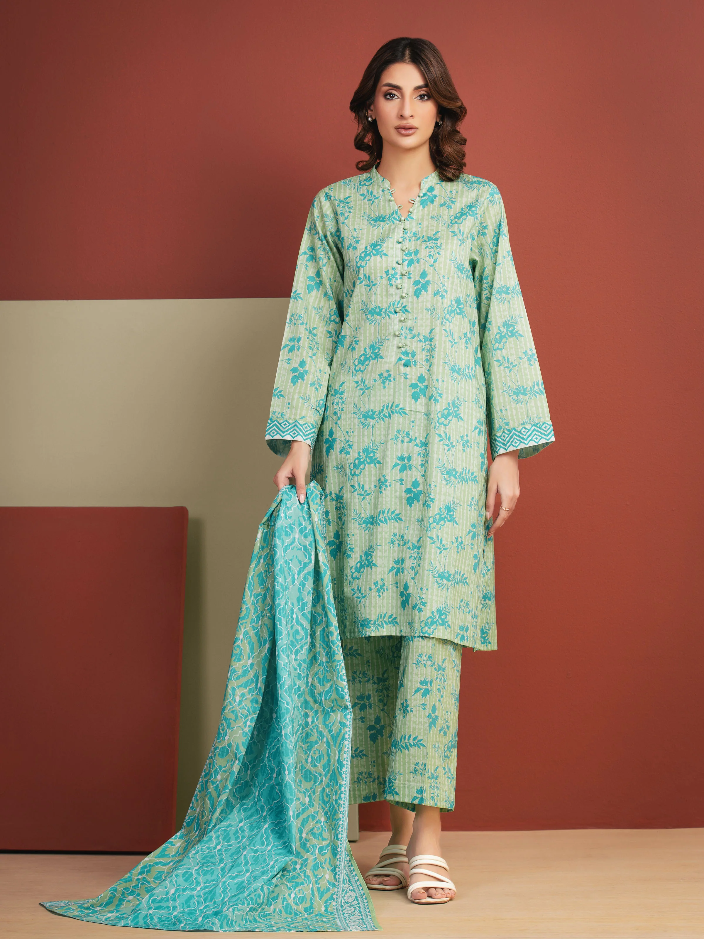 Printed Lawn Suit - EWU5A1-35299-3P