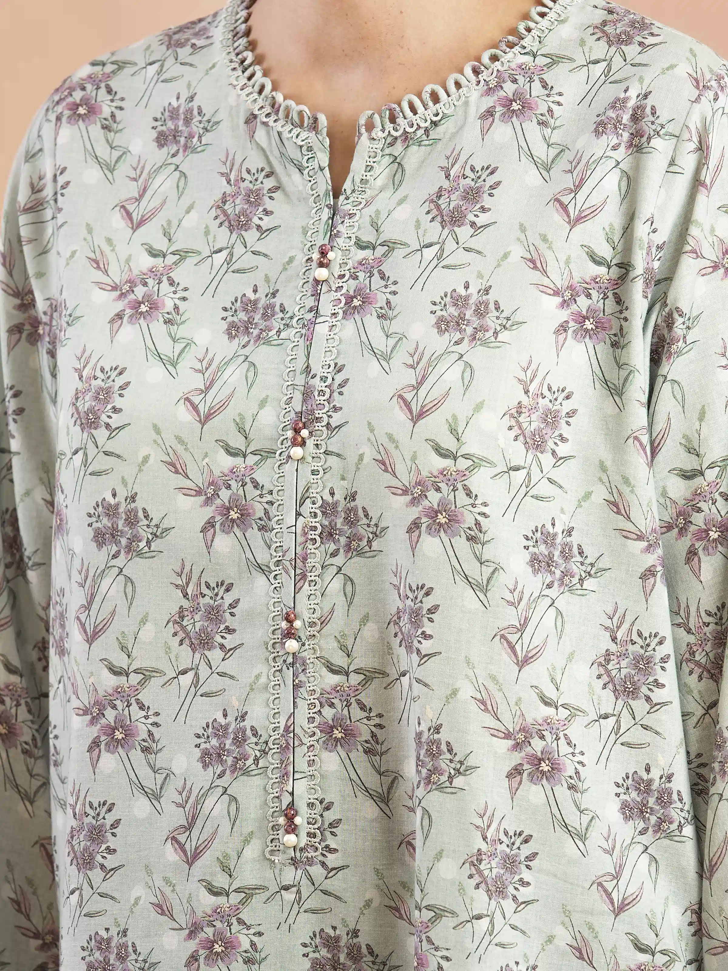 Printed Lawn Suit - EWU5A1-35655-3P - Image 3