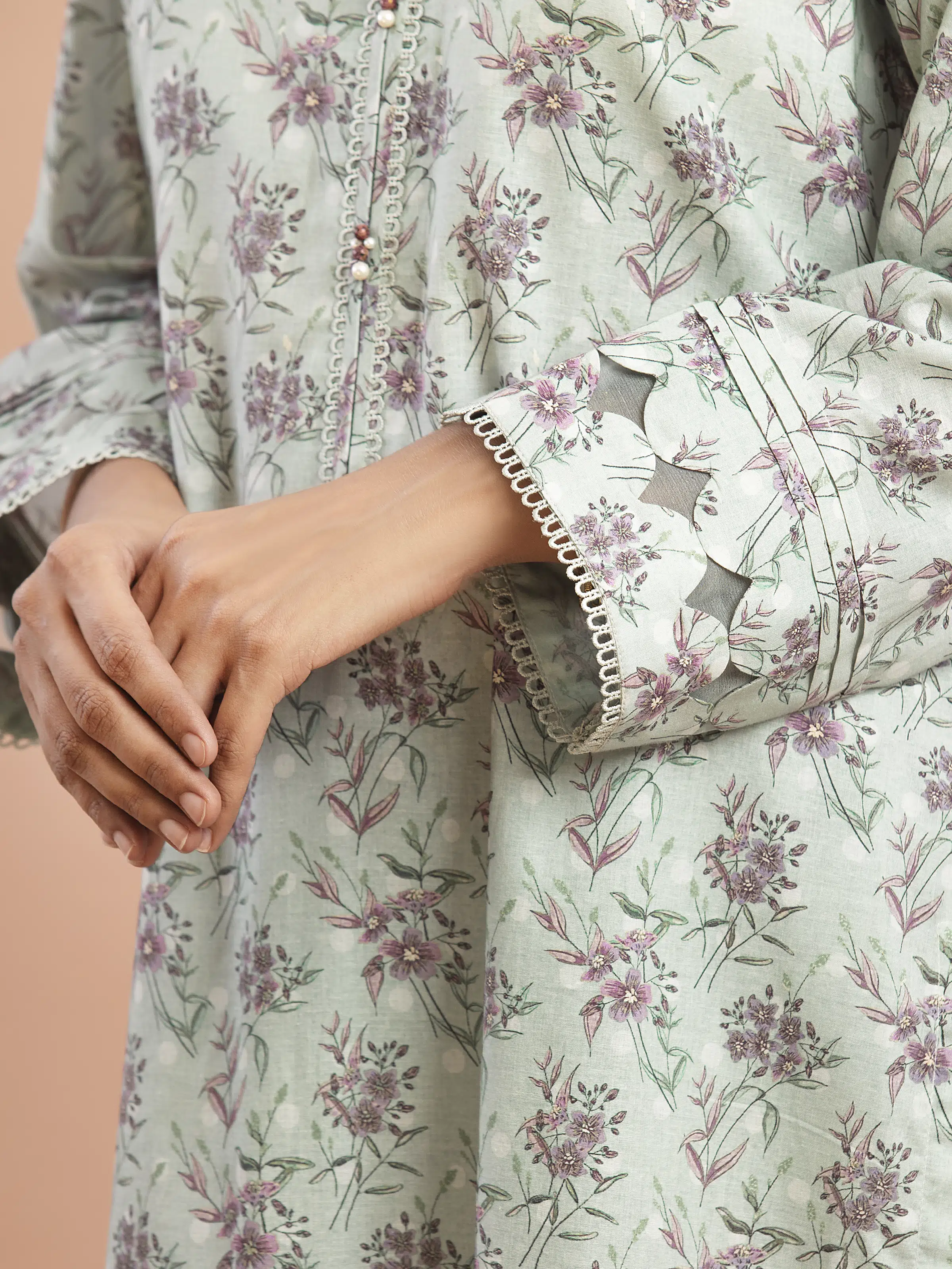 Printed Lawn Suit - EWU5A1-35655-3P - Image 4