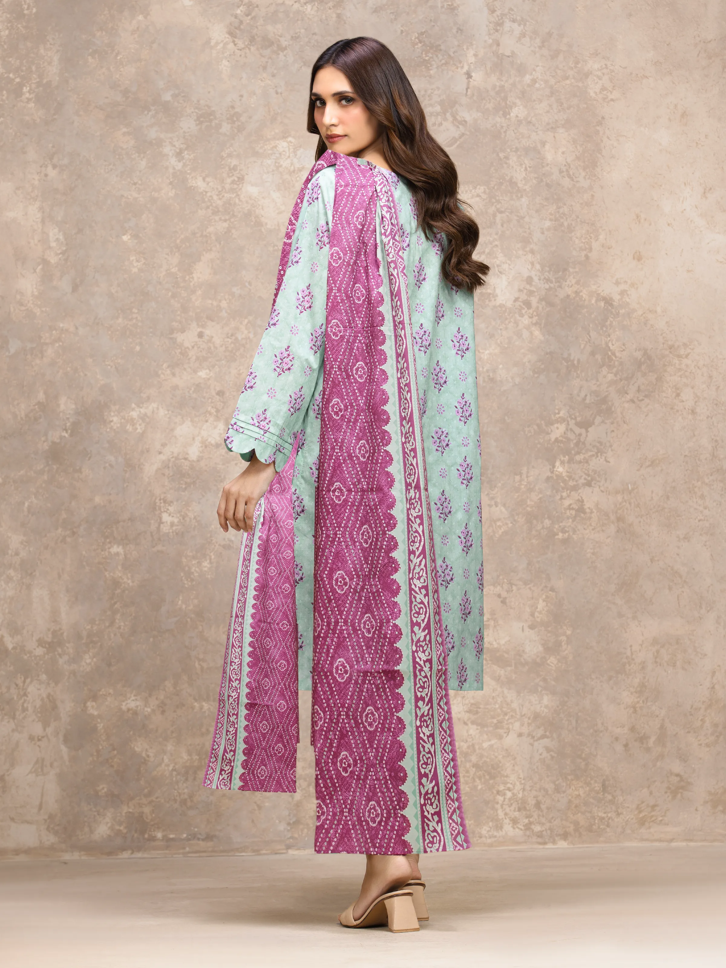 Printed Lawn Suit - EWU6A1-36532-3P - Image 5
