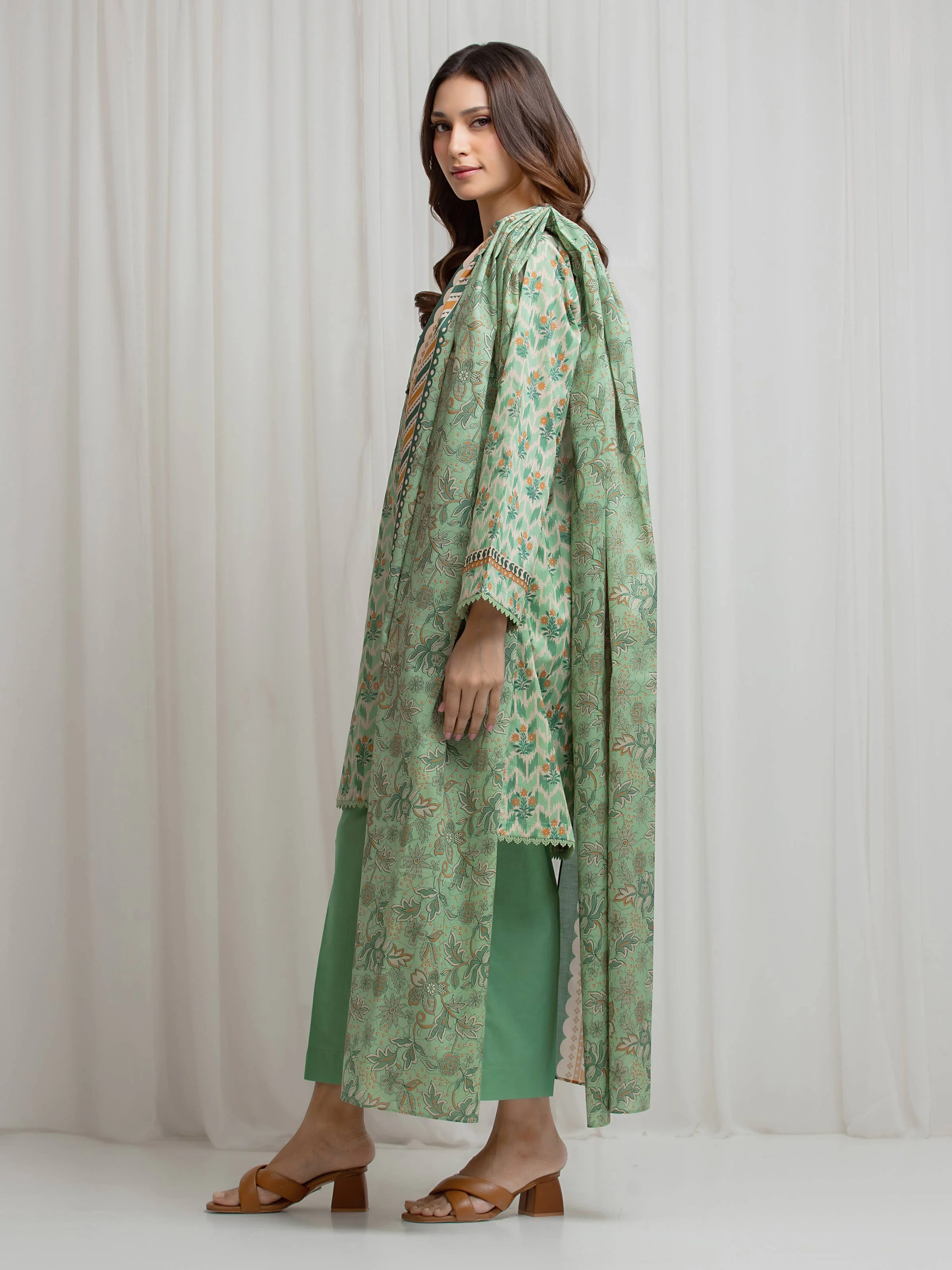 Printed Lawn Suit - EWU6A1-36688-3P - Image 5