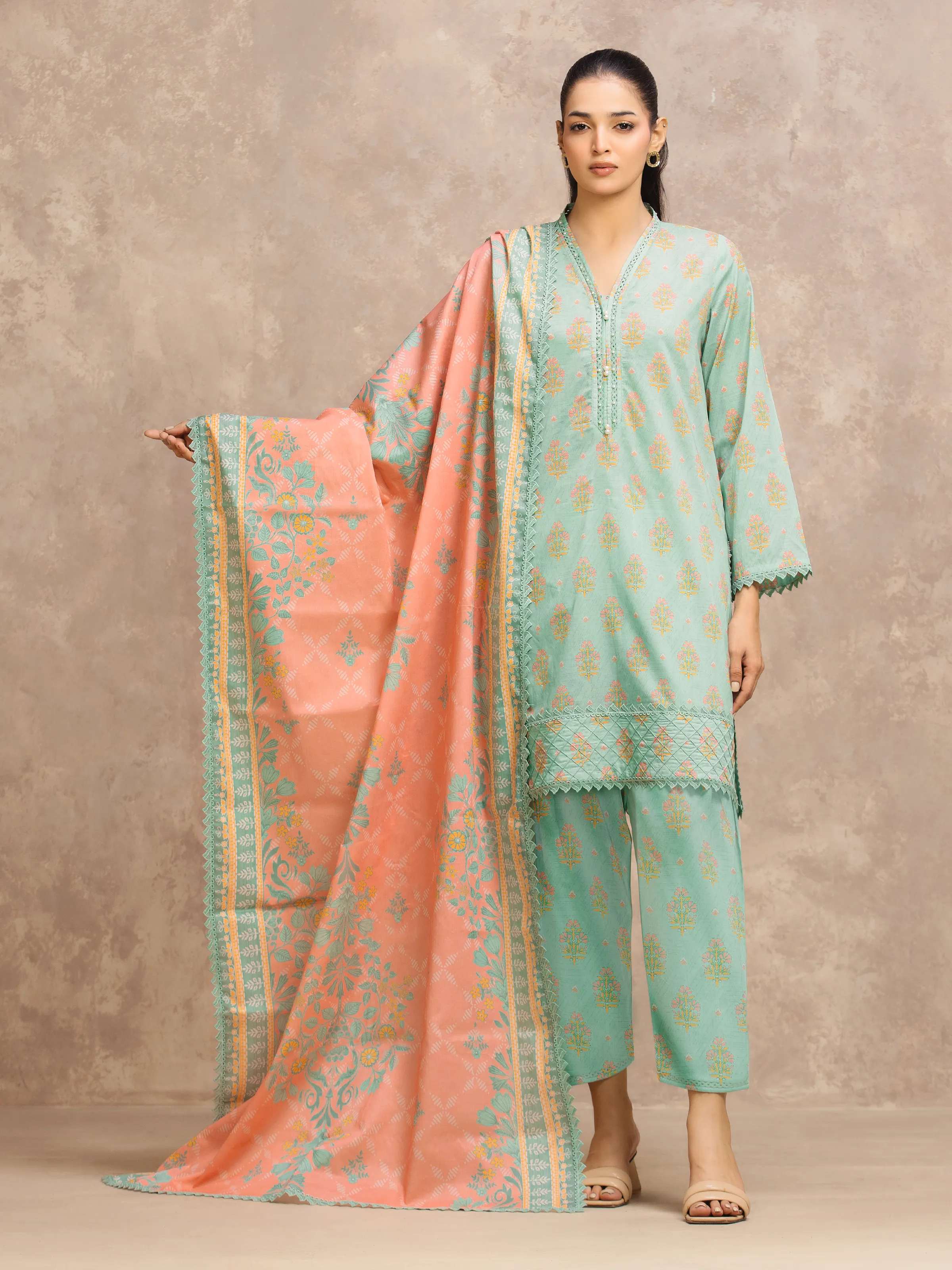 Printed Lawn Suit - EWU6A1-36746-3P