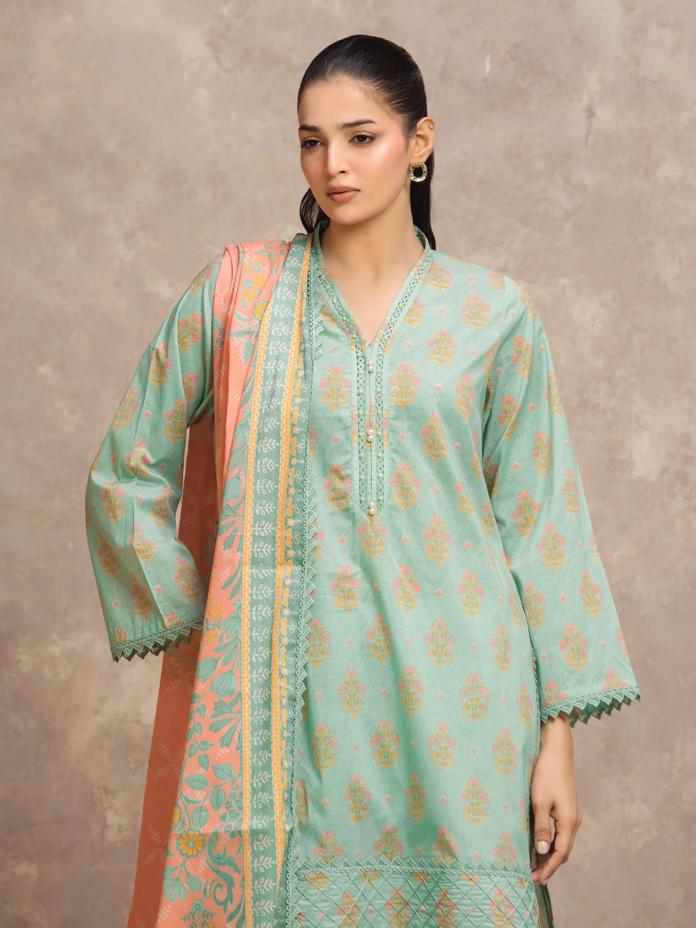 Printed Lawn Suit - EWU6A1-36746-3P - Image 2