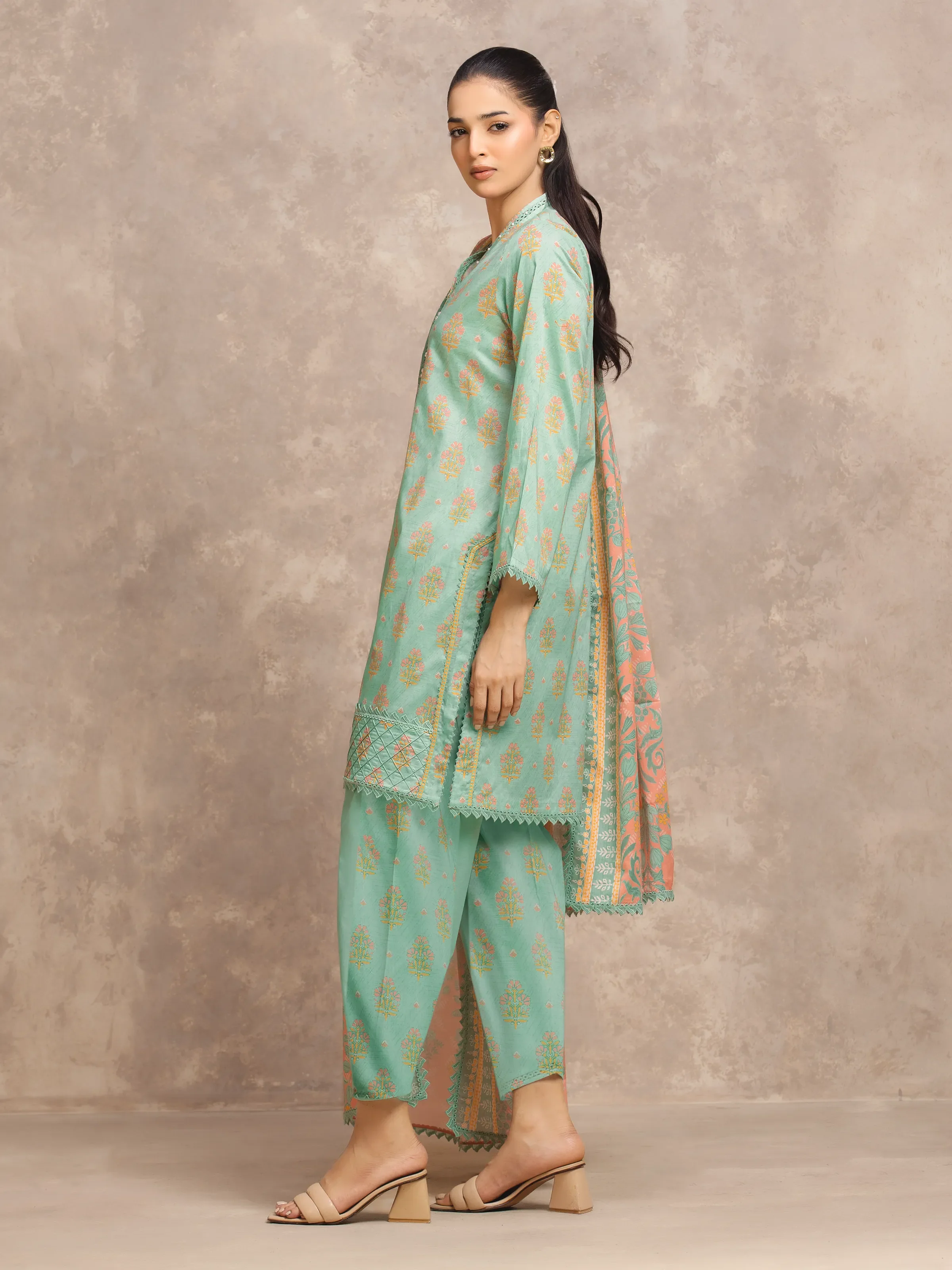 Printed Lawn Suit - EWU6A1-36746-3P - Image 5