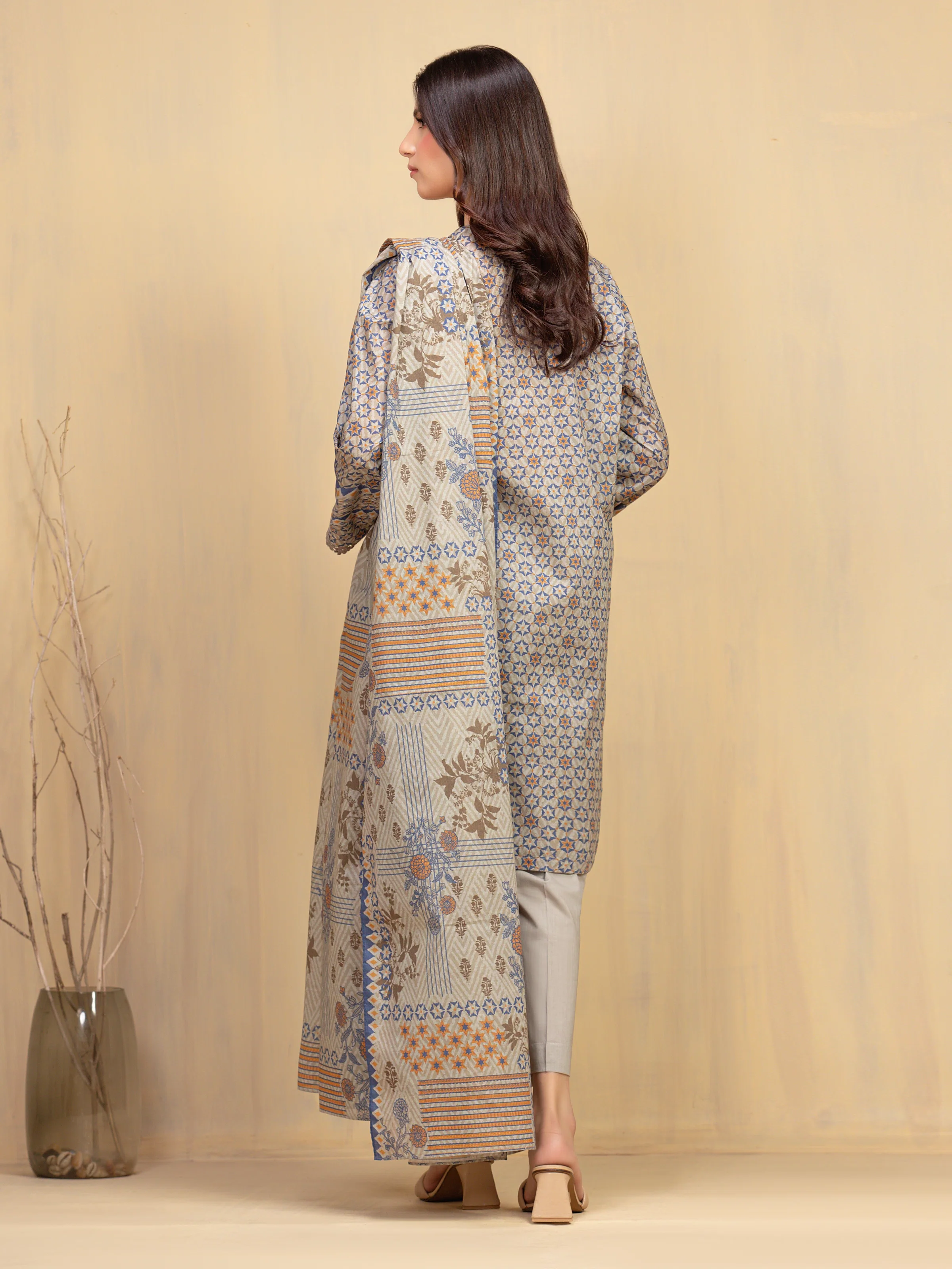 Printed Khaddar Suit - EWU5A3-36003-3P - Image 5