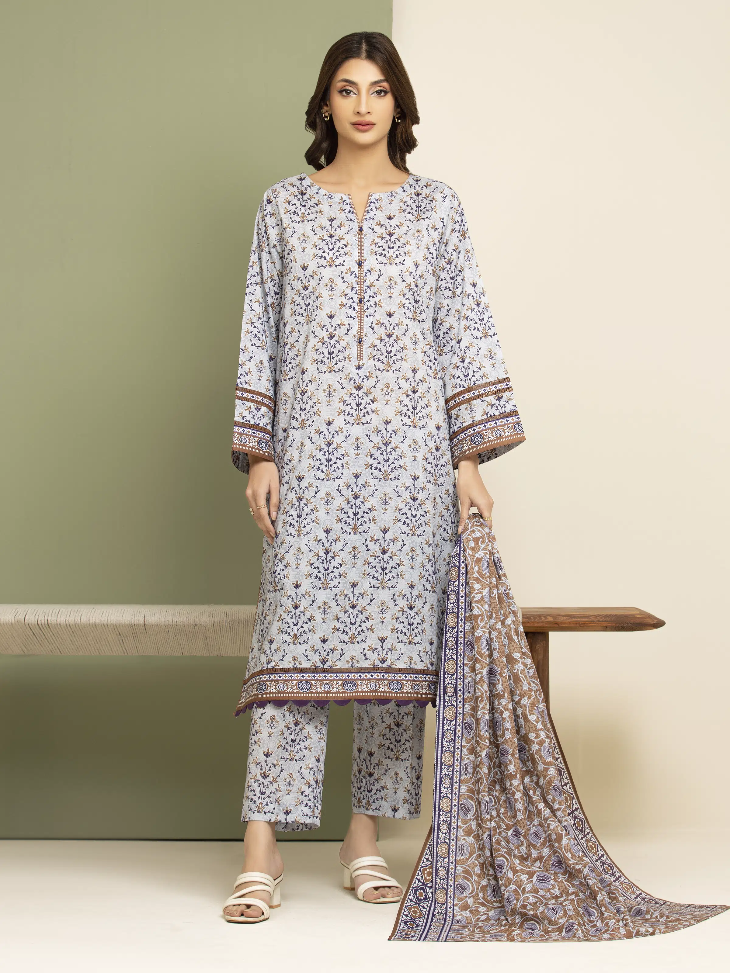 Printed Lawn Suit - EWU5A1-35090-3P