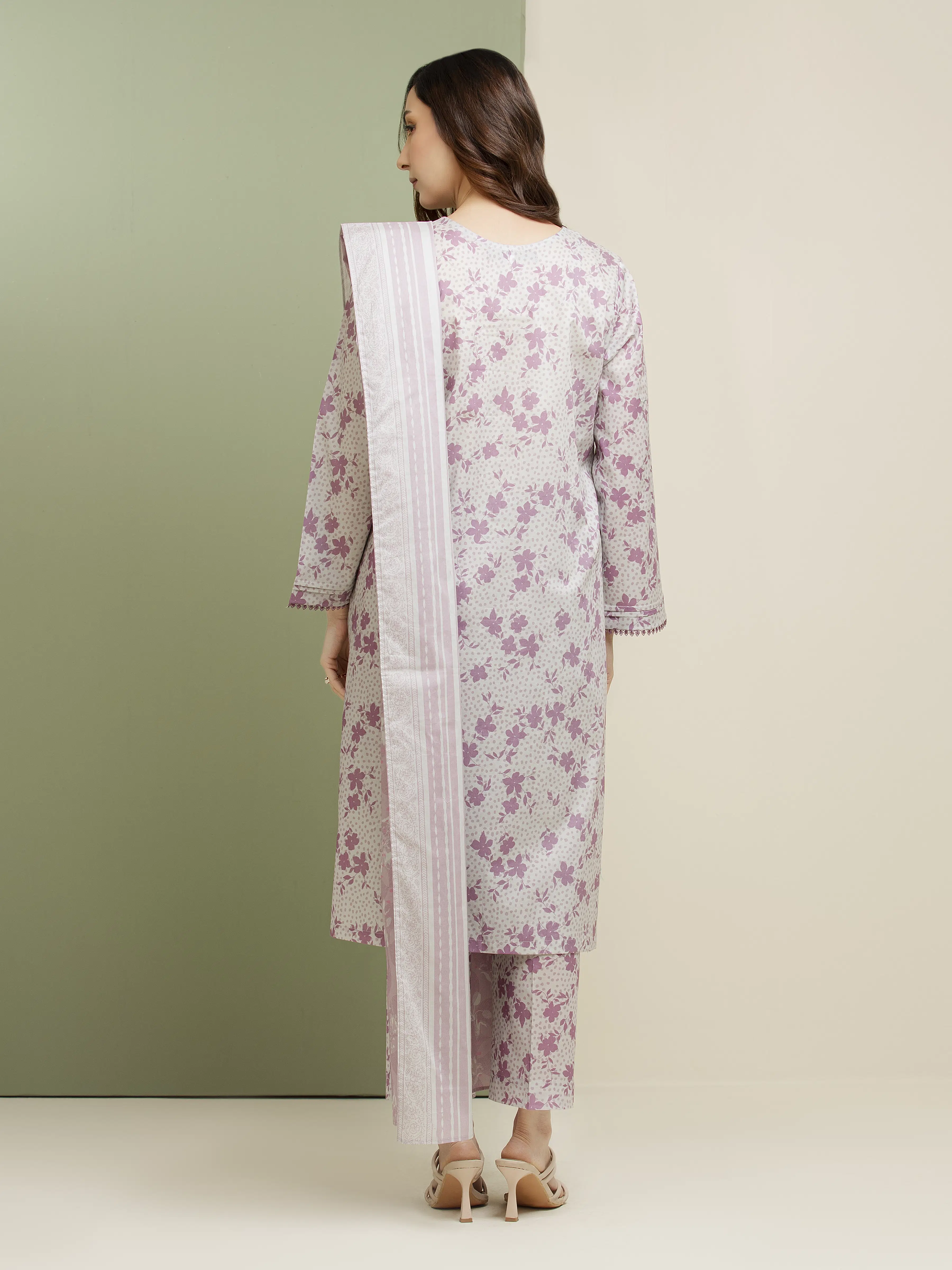 Printed Lawn Suit - EWU5A1-35166-3P - Image 2