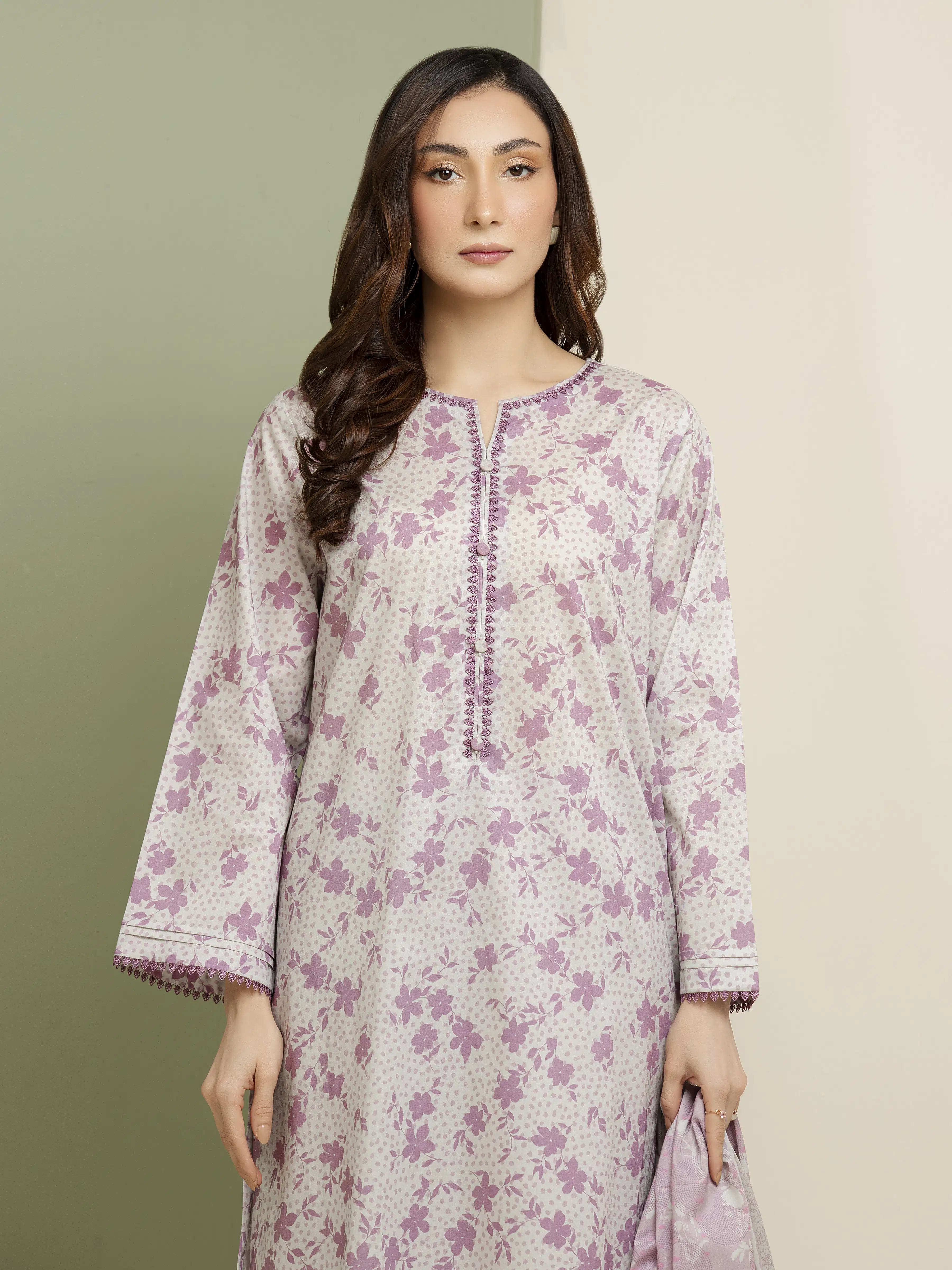 Printed Lawn Suit - EWU5A1-35166-3P - Image 3