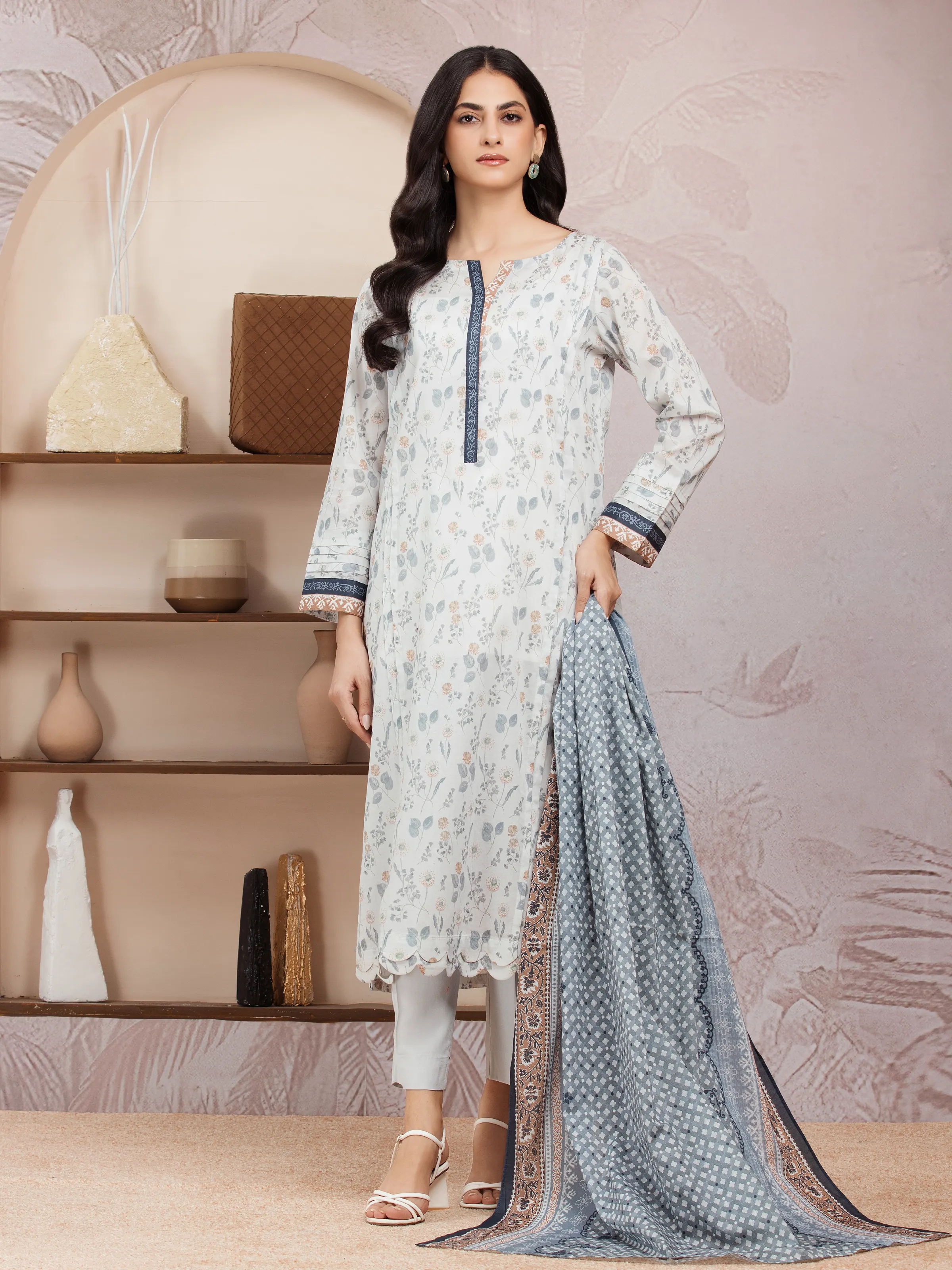 Printed Lawn Suit - EWU5A1-35207-3P