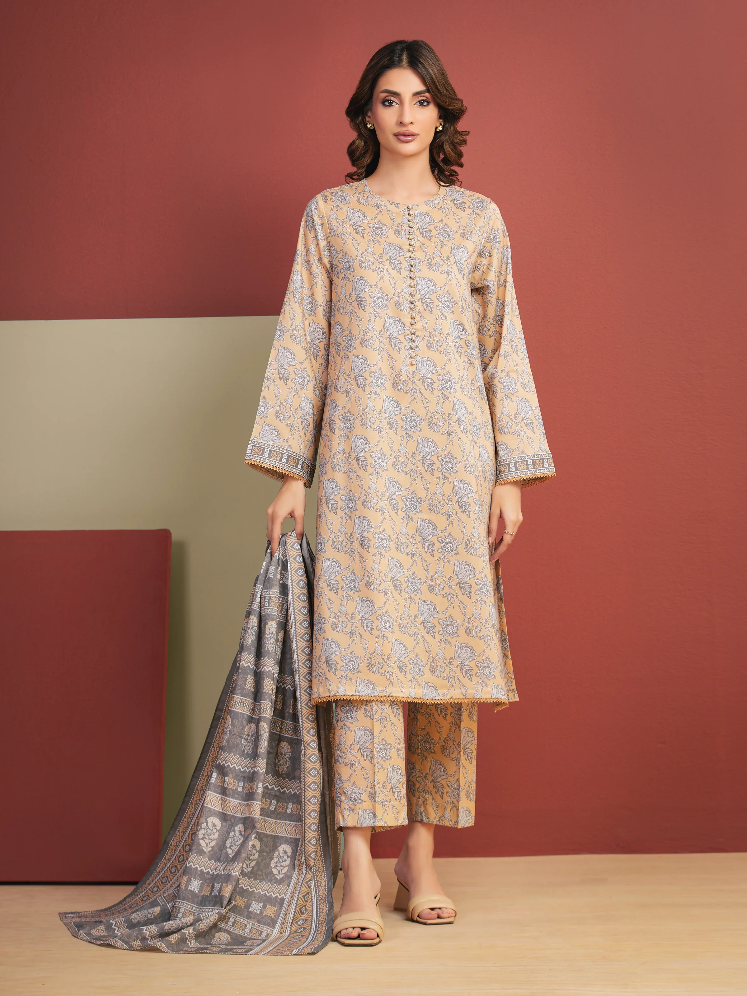 Printed Lawn Suit - EWU5A1-35327-3P