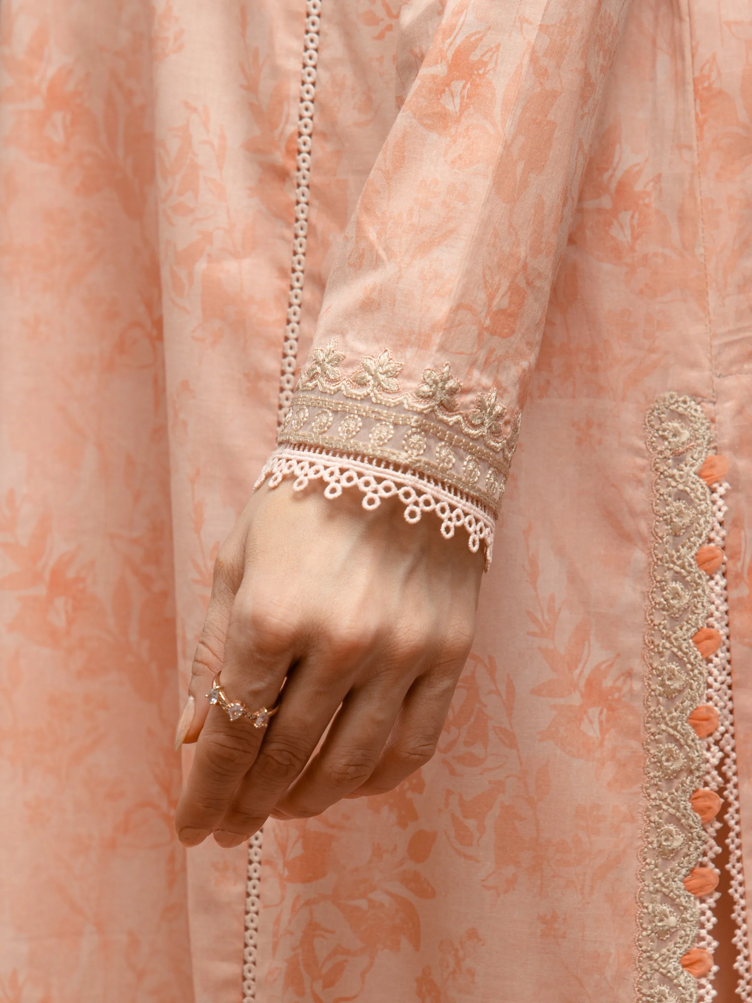 Embroidered Cambric Suit - EWU5V2-31053-3P - Image 5