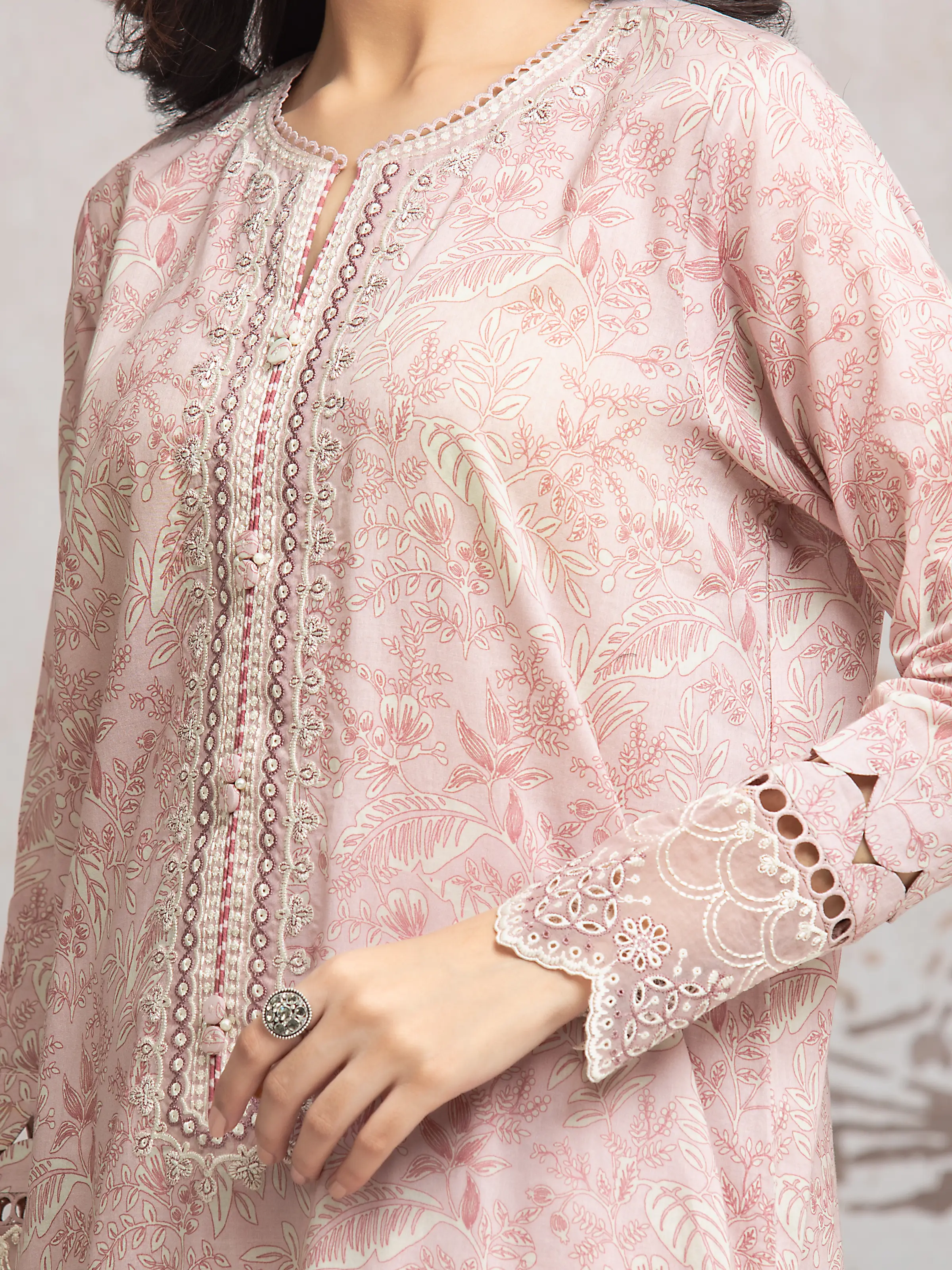 Embroidered Cambric Suit - EWU24V2-30030-3P - Image 2
