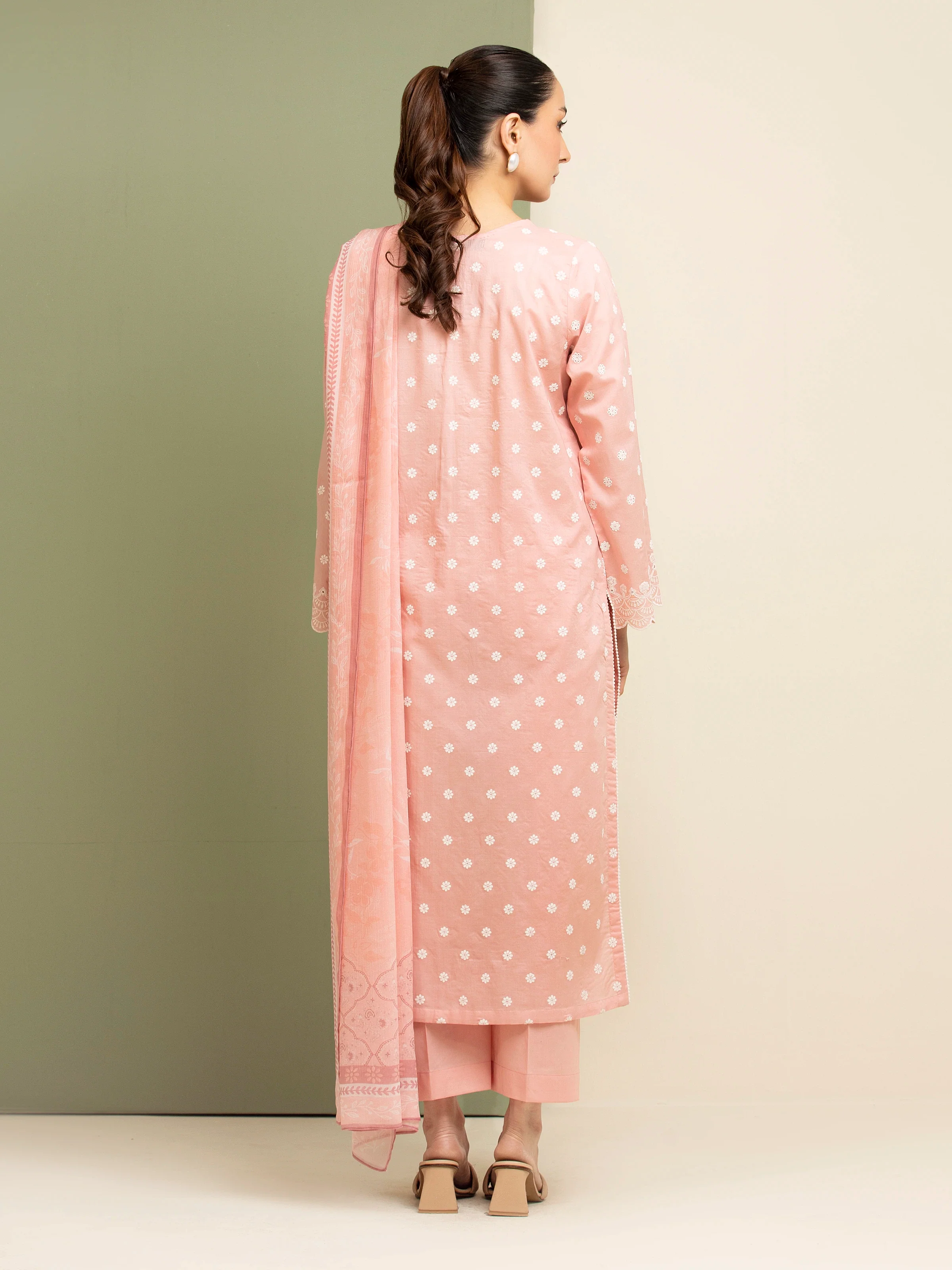 Embroidered Cambric Suit - EWU5V2-31022-3P - Image 2