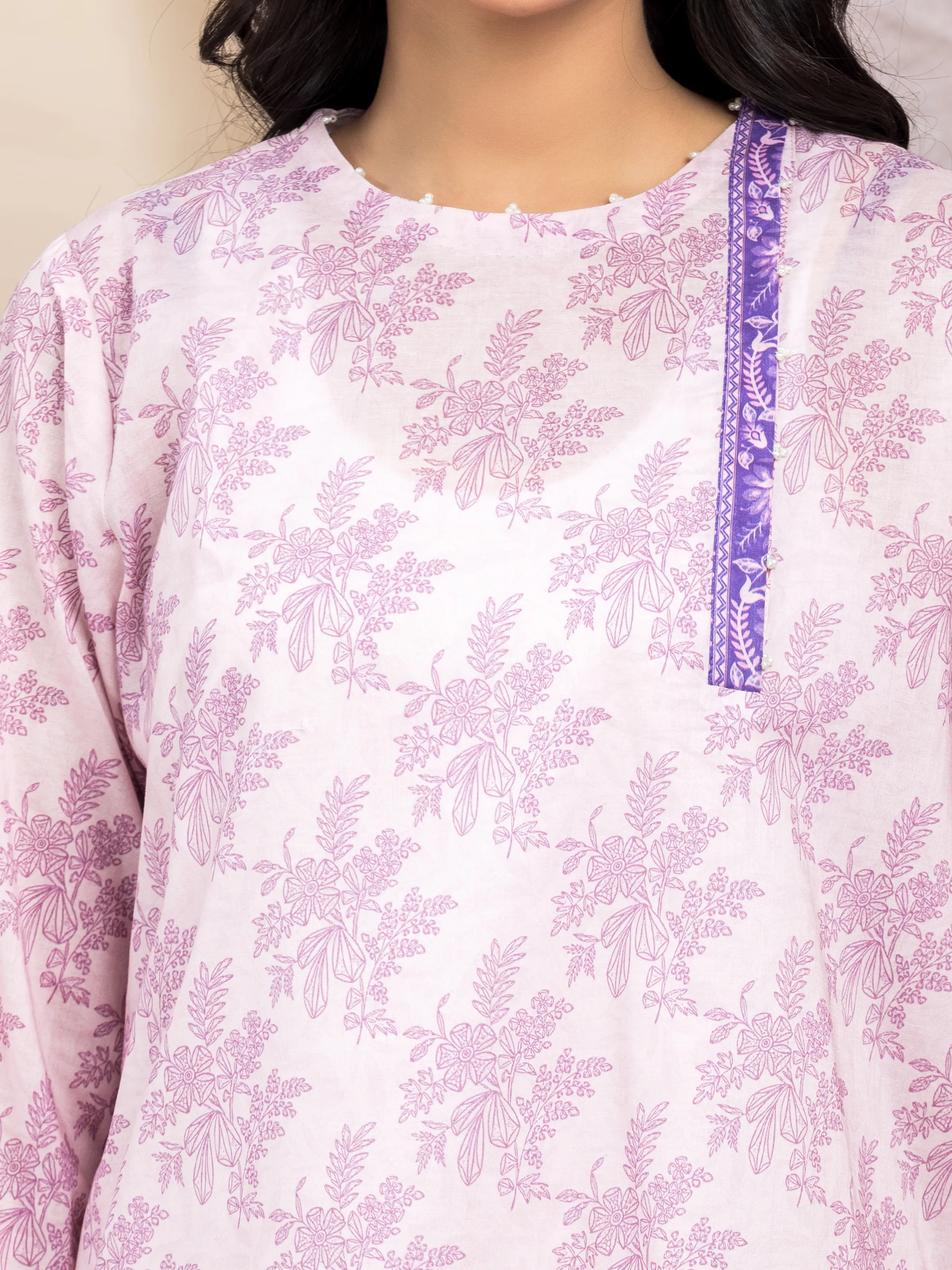 Printed Lawn Suit - EWU5A1-35024-3P - Image 3