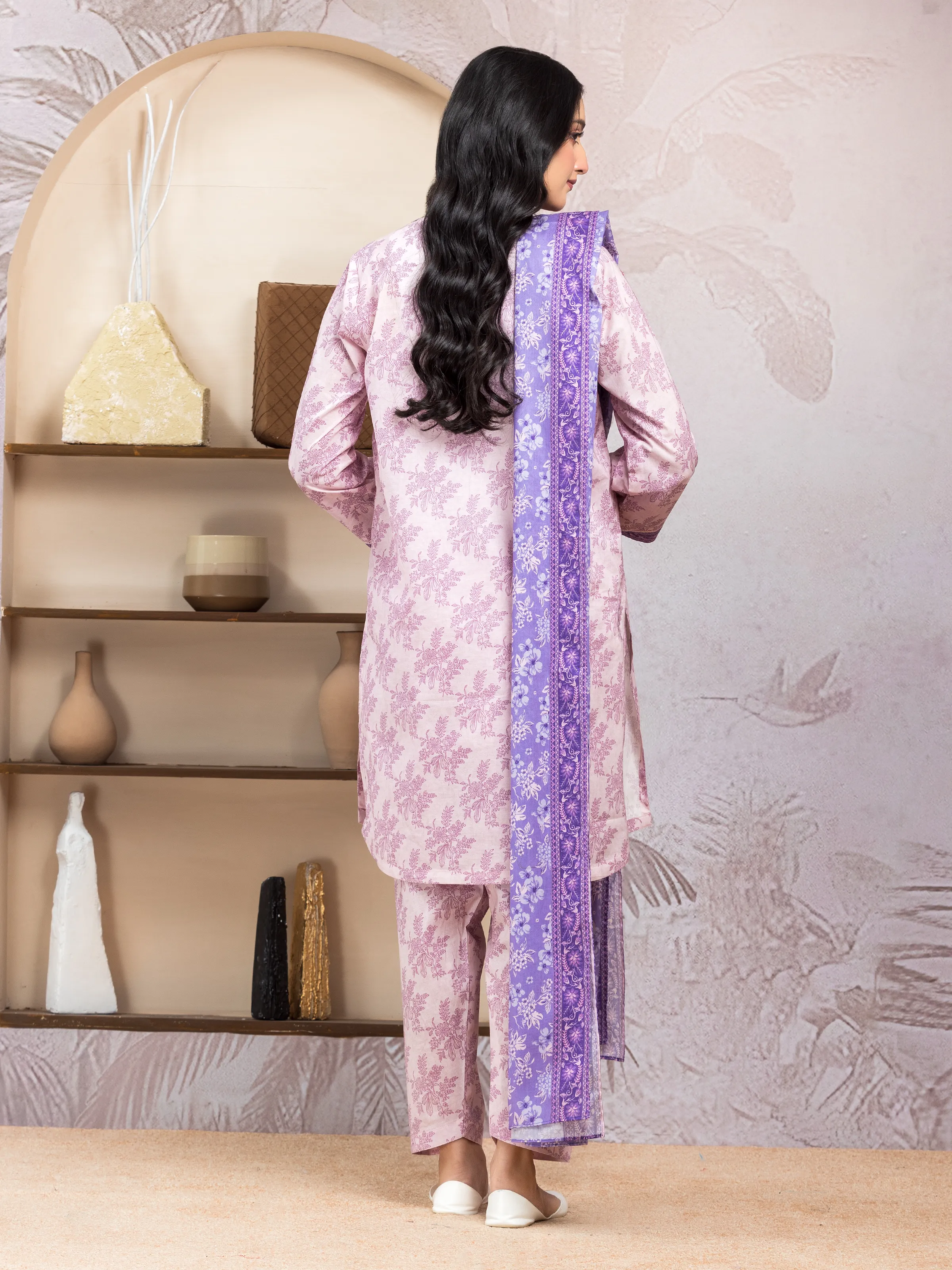 Printed Lawn Suit - EWU5A1-35024-3P - Image 4